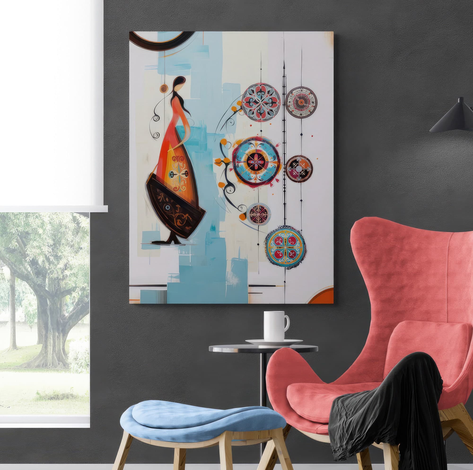 ASYLANA Kazakh Canvas Print Wrap Gallery Modern Kazakh Wall Art with Traditional Ornaments and patterns 121