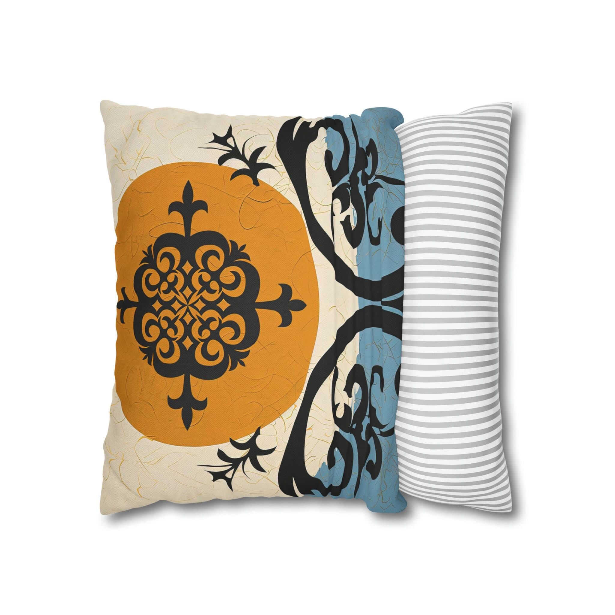 ASYLANA Square Pillow Case Cover with Kazakh Qazaq Art with Patterns Ornaments of Kazakhstan and Central Asia 16x16 inch 104 - image 4