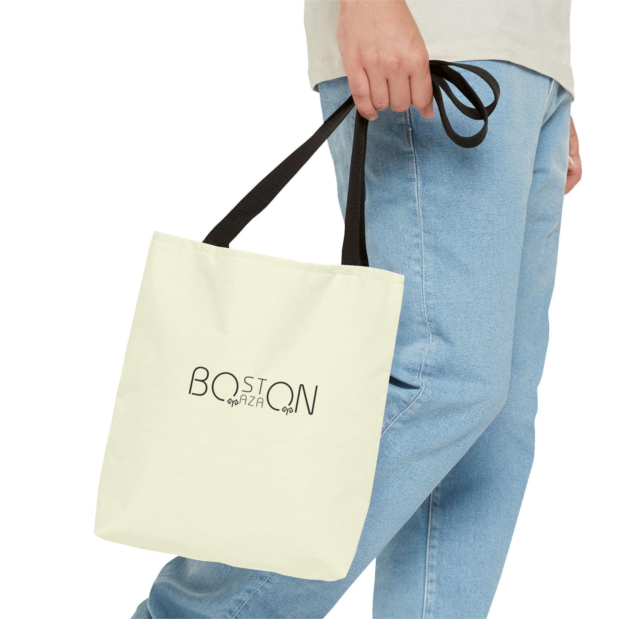 Boston Qazaq Plaza Minimal Kazakh Style Tote Bag - Beige Color - image 4