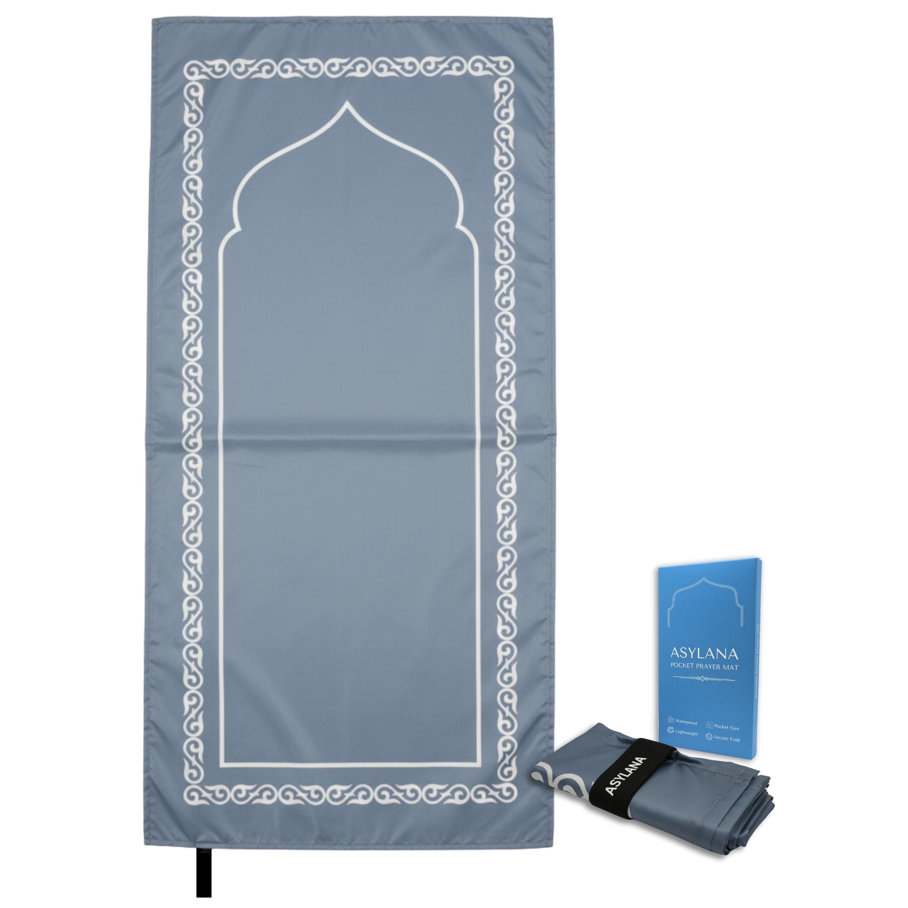 ASYLANA Portable Islamic Pocket Prayer Mat | Waterproof & Lightweight Thin Travel Sajjadah | Compact Small Seccade Musalla with Elastic Band - image 5