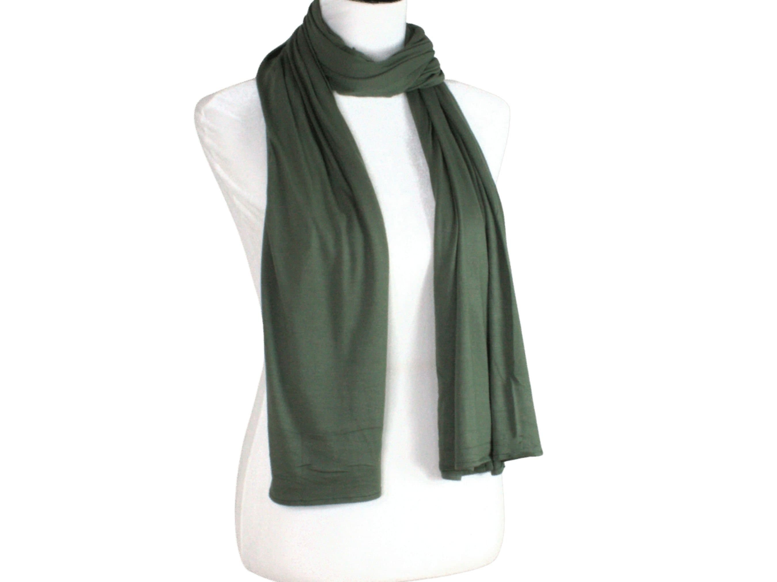 Olive Green Bamboo Jersey hijab, maxi bamboo hijab premium qualtiy