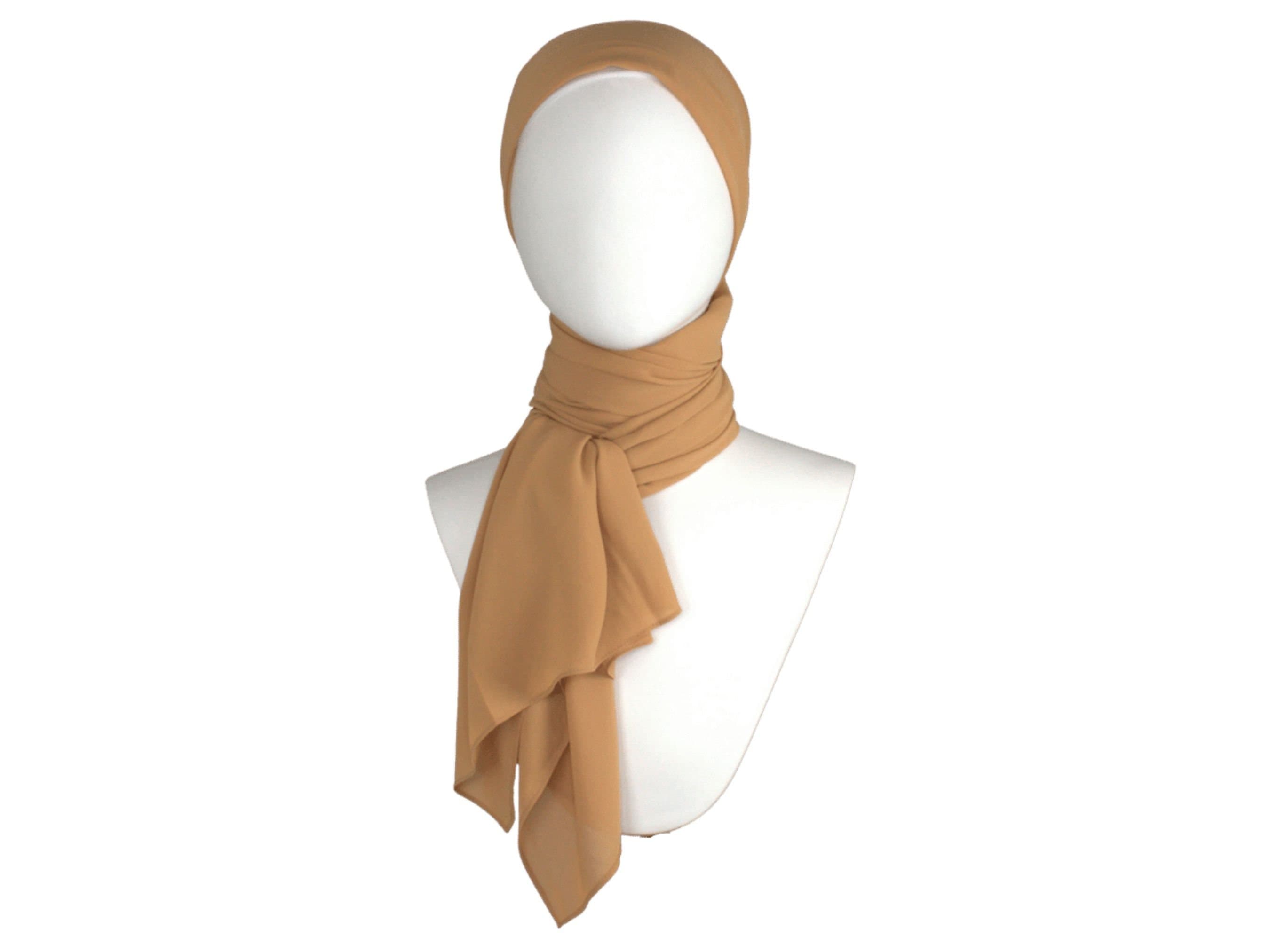 Premium quality Golden tan chiffon hijab, maxi chiffon hijab