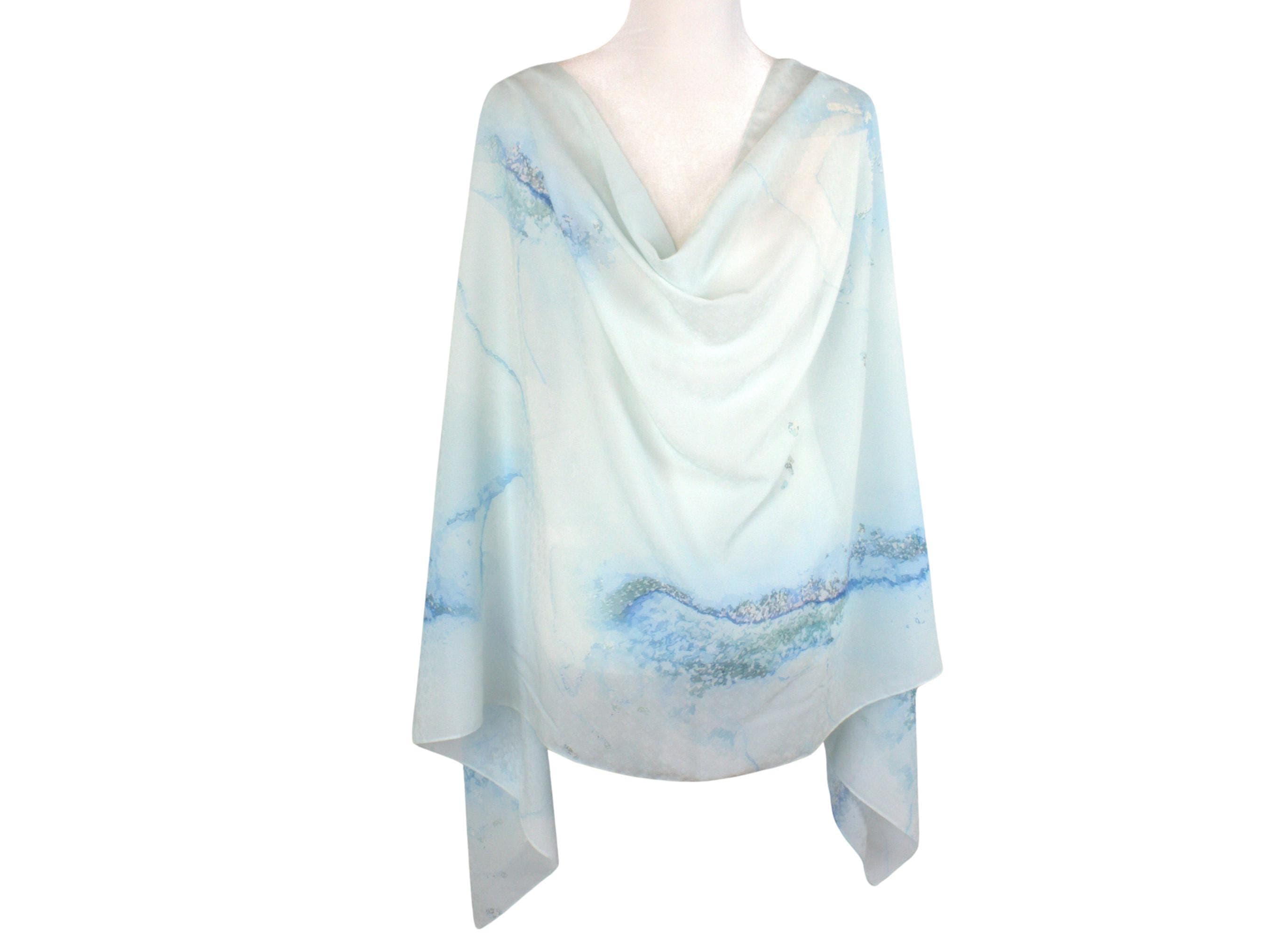 Aqua Blue Textured Chiffon Hijab: Elegant Muslim Head Scarf - image 3