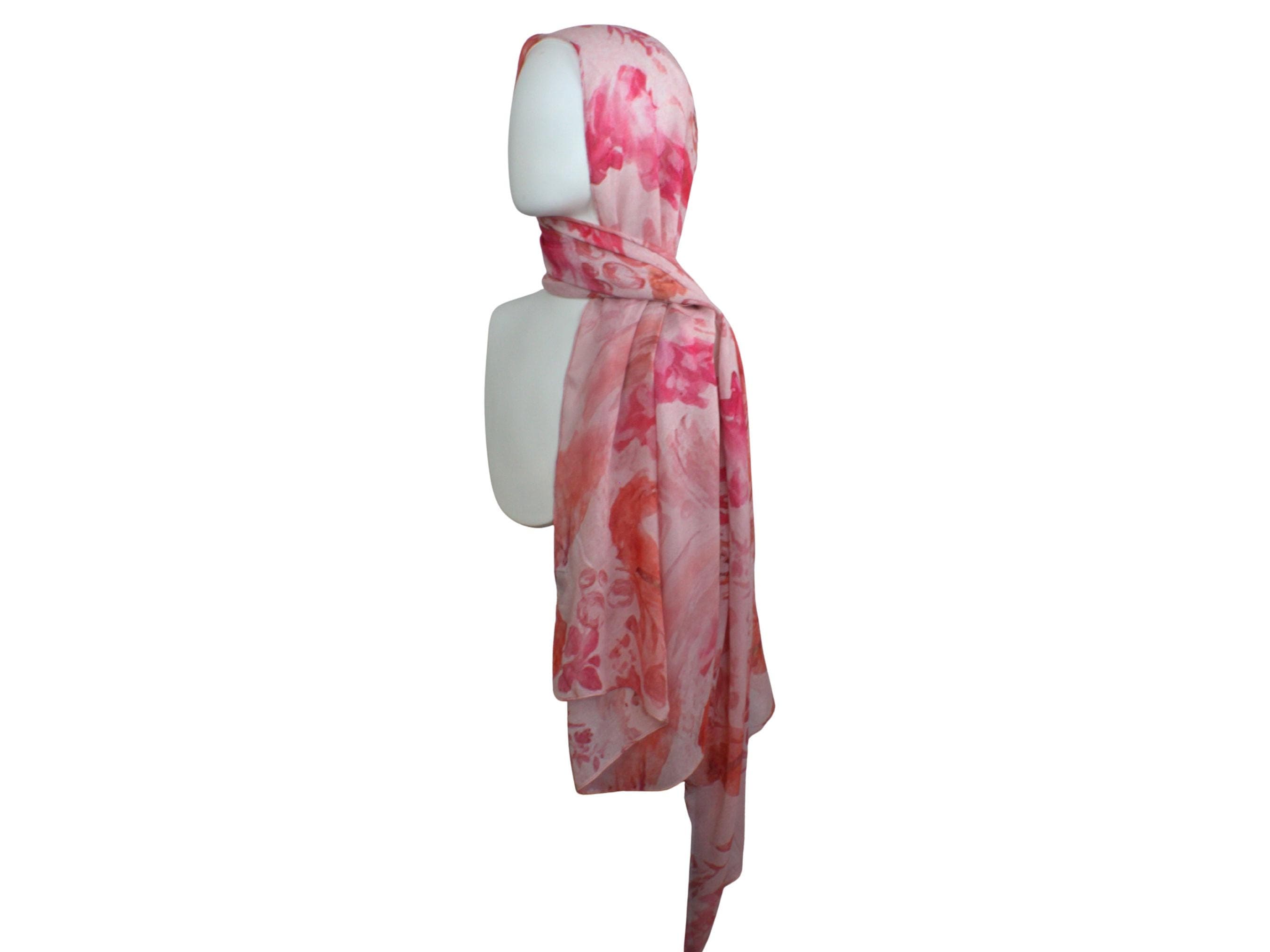 Watercolor Floral Bamboo Modal Hijab: Soft, Breathable, Lightweight Scarf - image 5