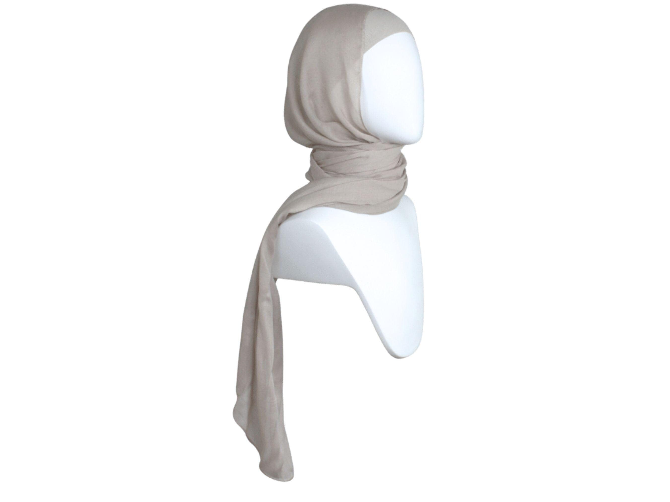 neutral beige bamboo modal hijab scarf, ideal for all ages  and warm weather | Lina Zibdeh