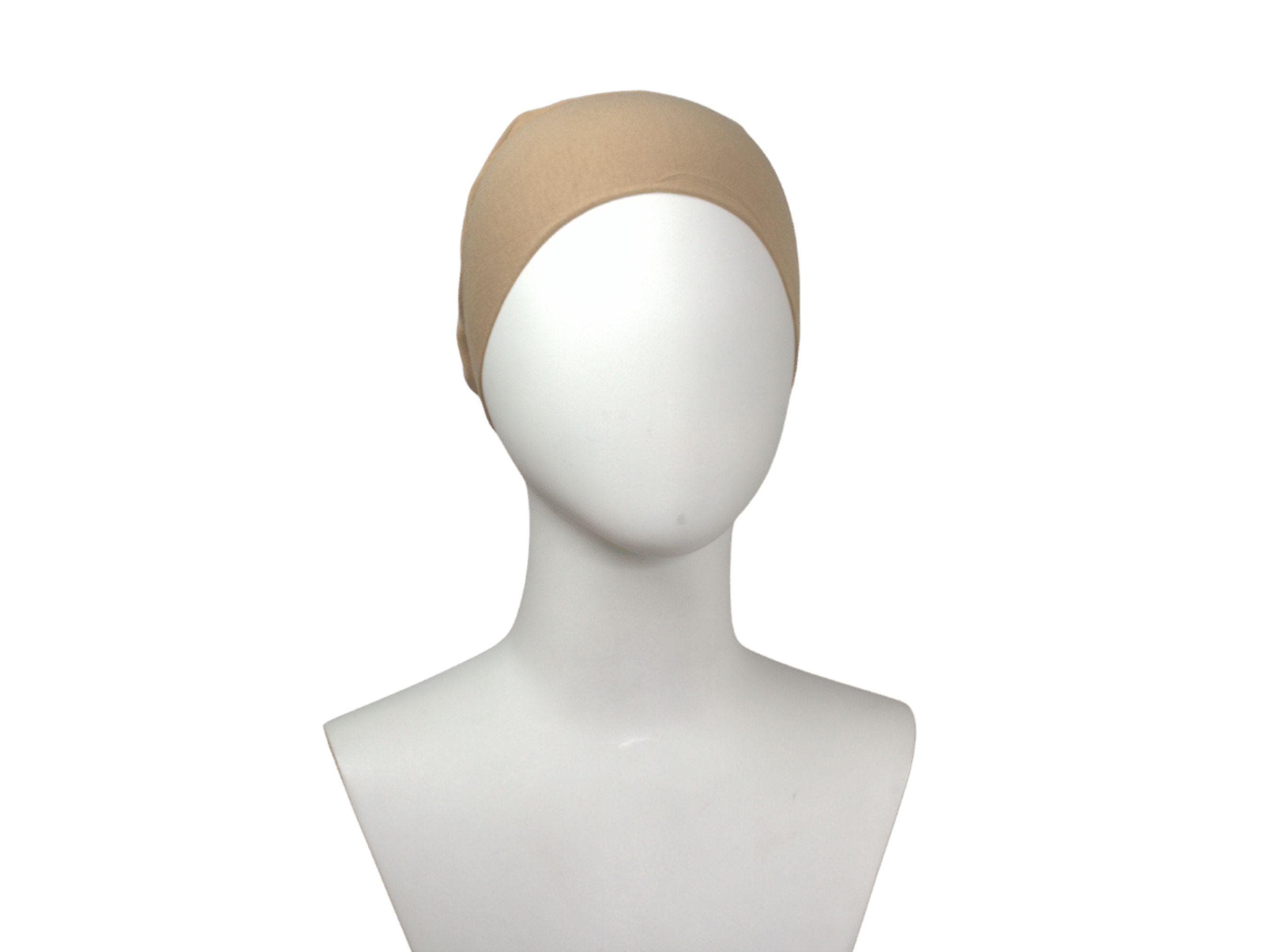comfortable tan beige tie back hijab underscarf ideal for everyday. tan neutral tie back mesh bonnet for women and girls | Lina Zibdeh