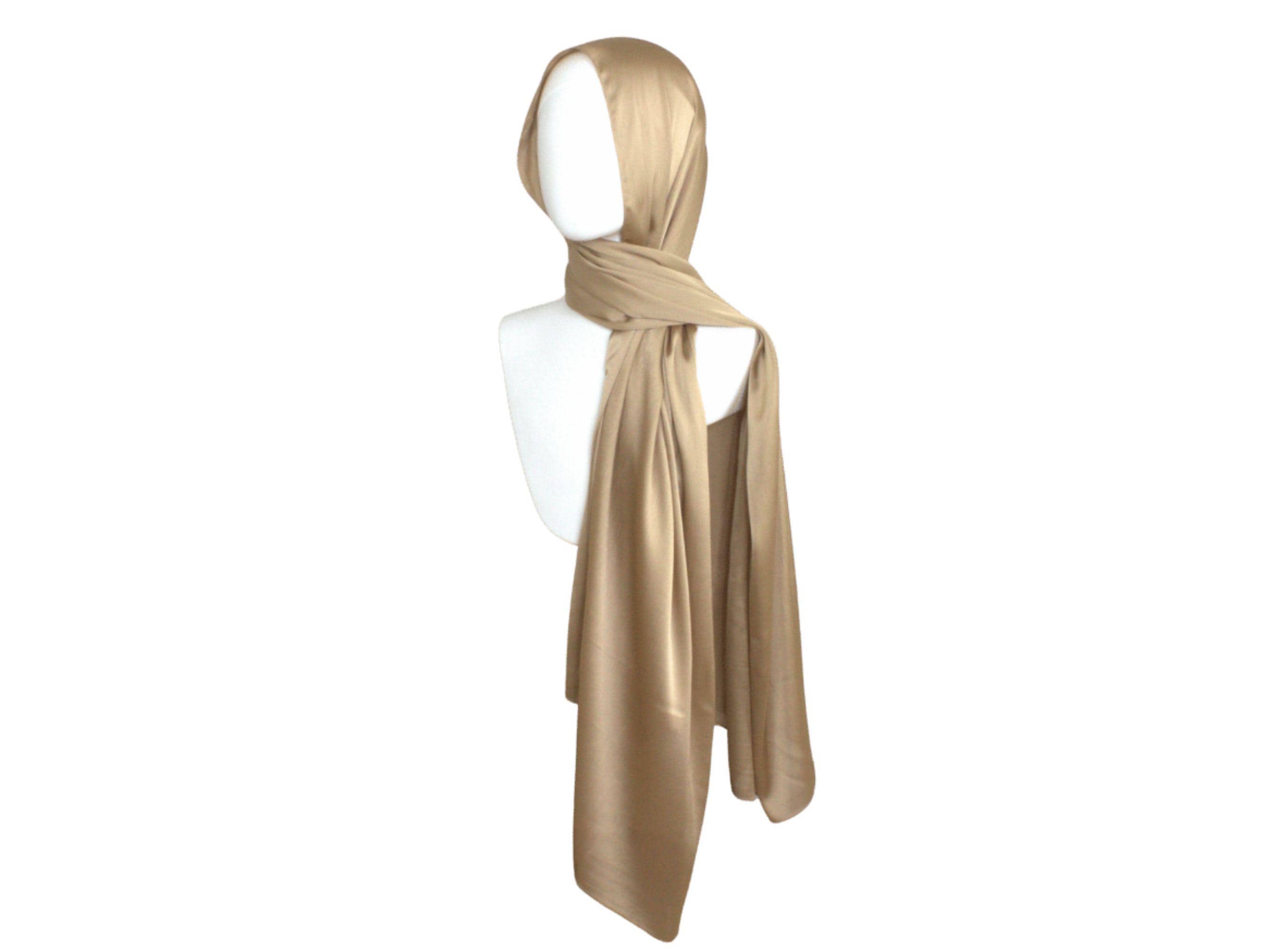 Metallic golden hijab for formal occasions