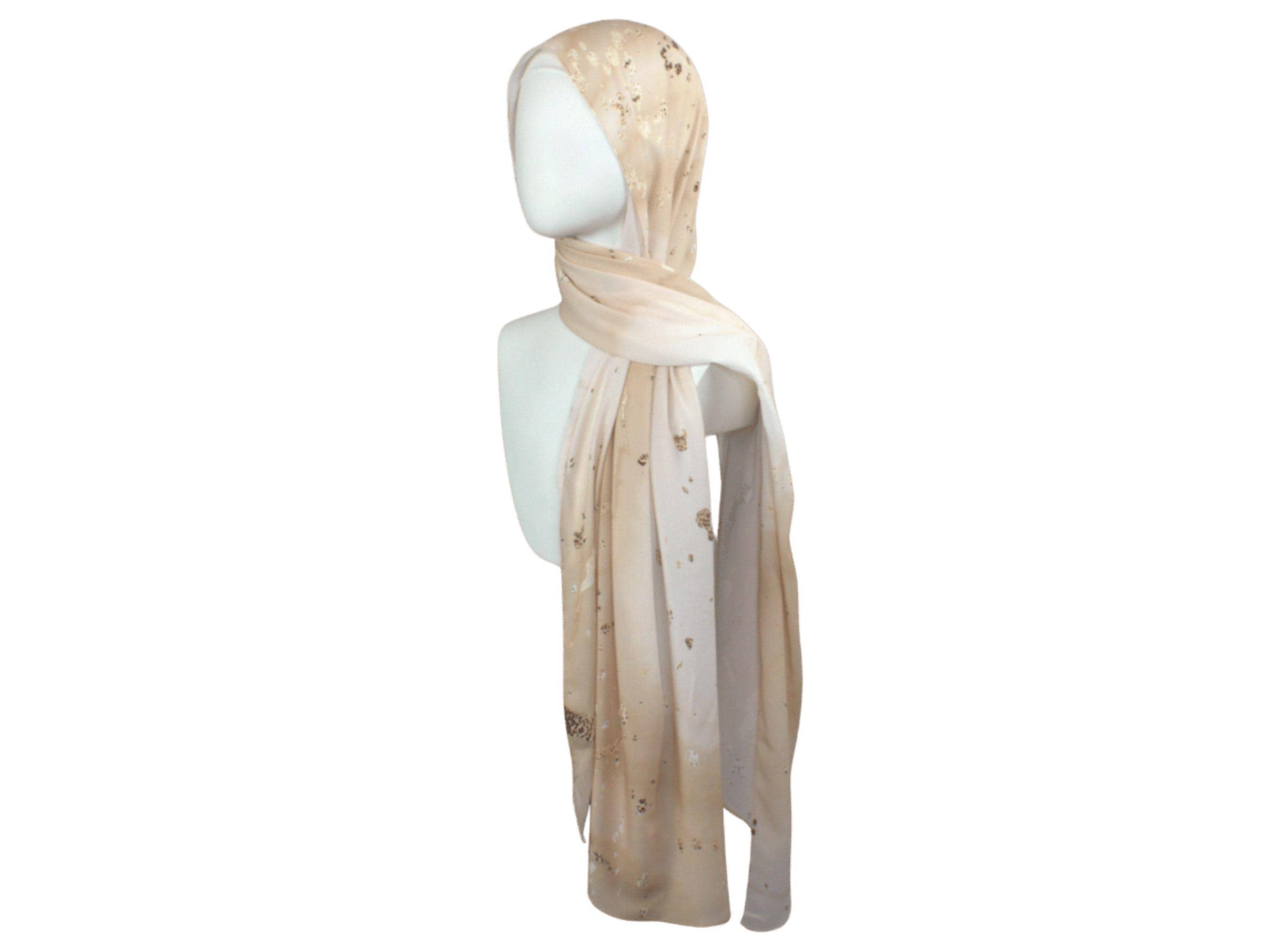 Mocha Moose Print Chiffon Hijab: Luxury Islamic Scarf