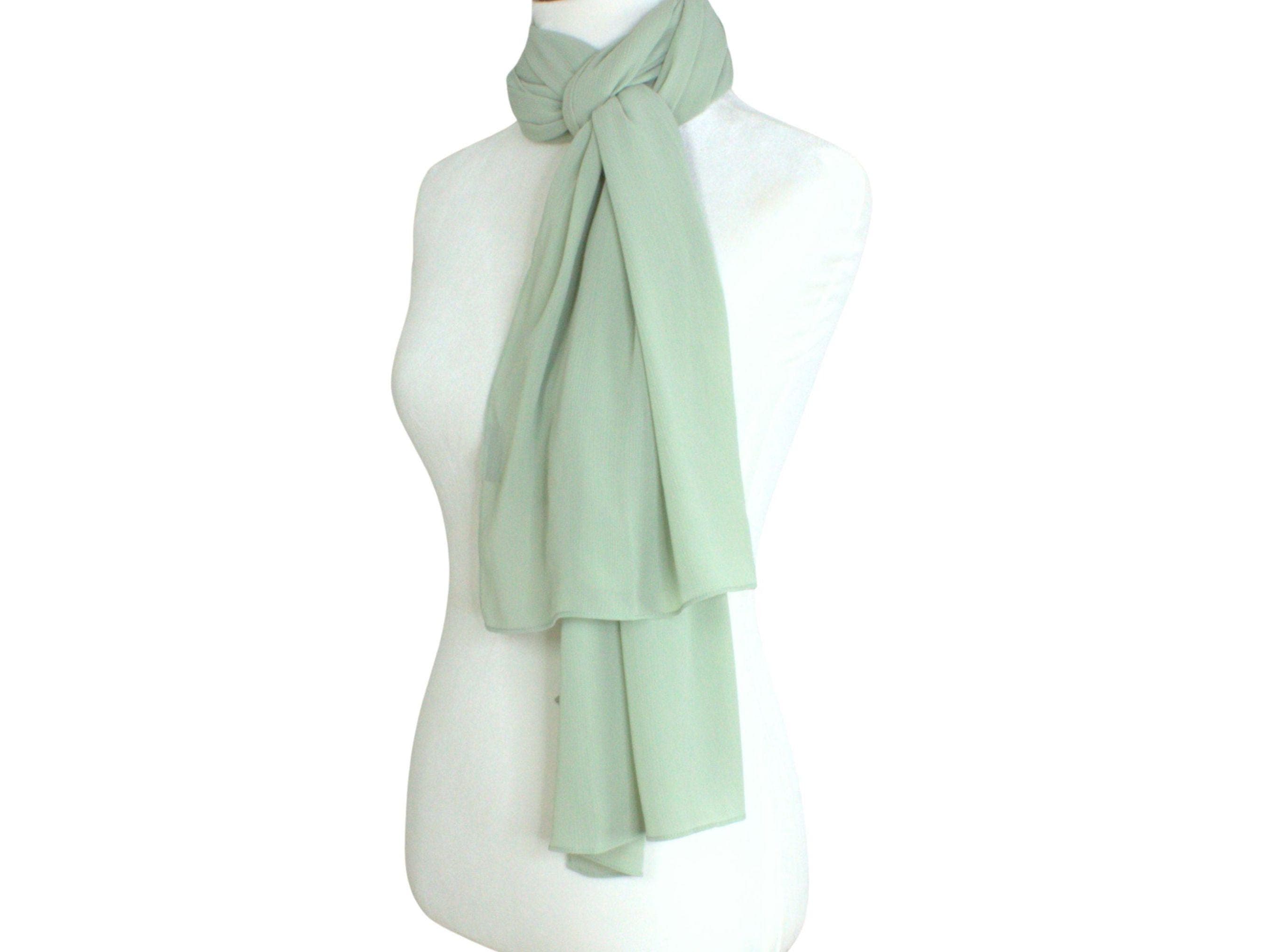 Pastel green crinkle chiffon hijab scarf for everyday and all occasions | Lina Zibdeh