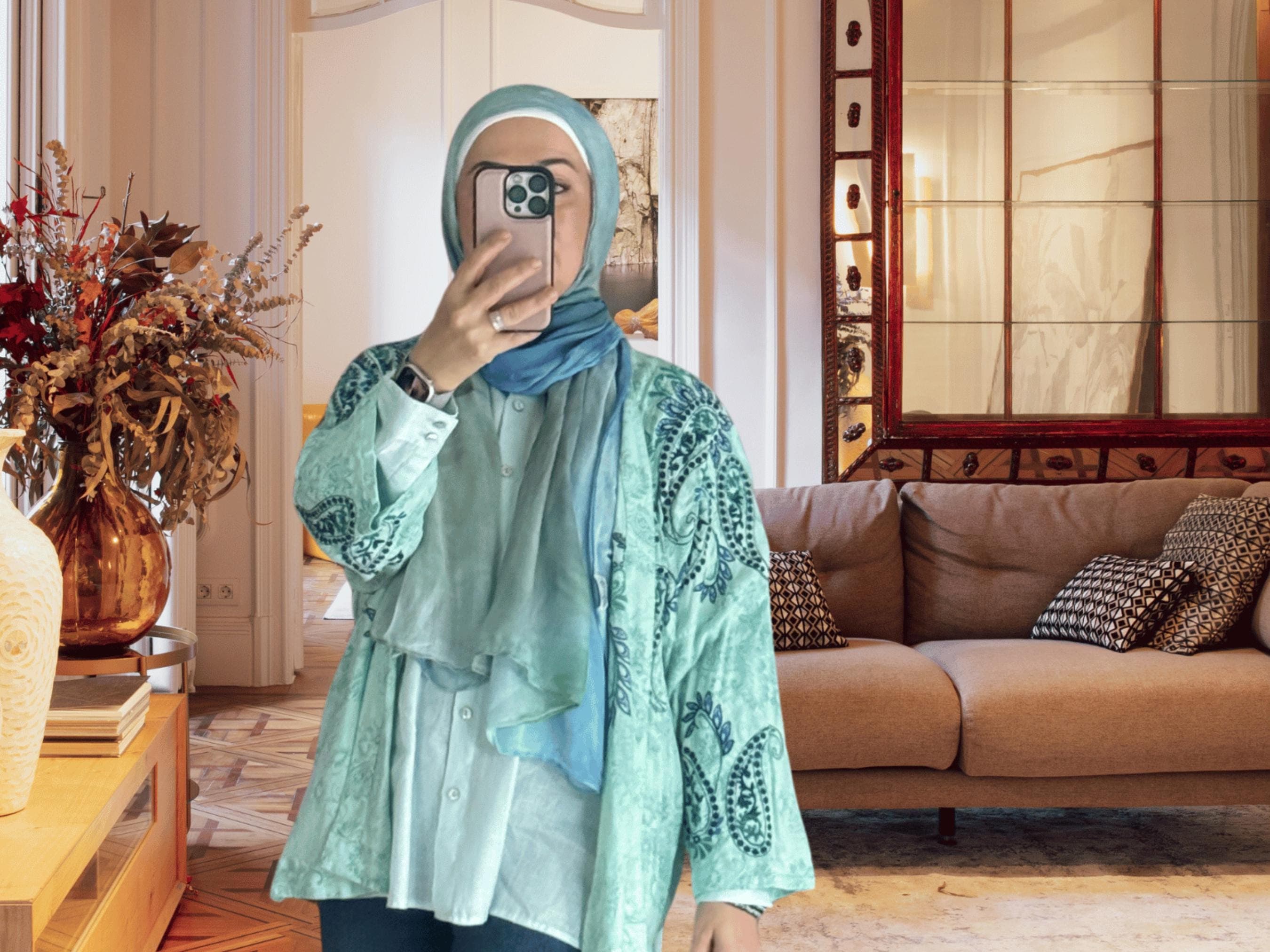 Watercolor Bamboo Modal Hijab: Lightweight Soft Scarf, Muslim Gift