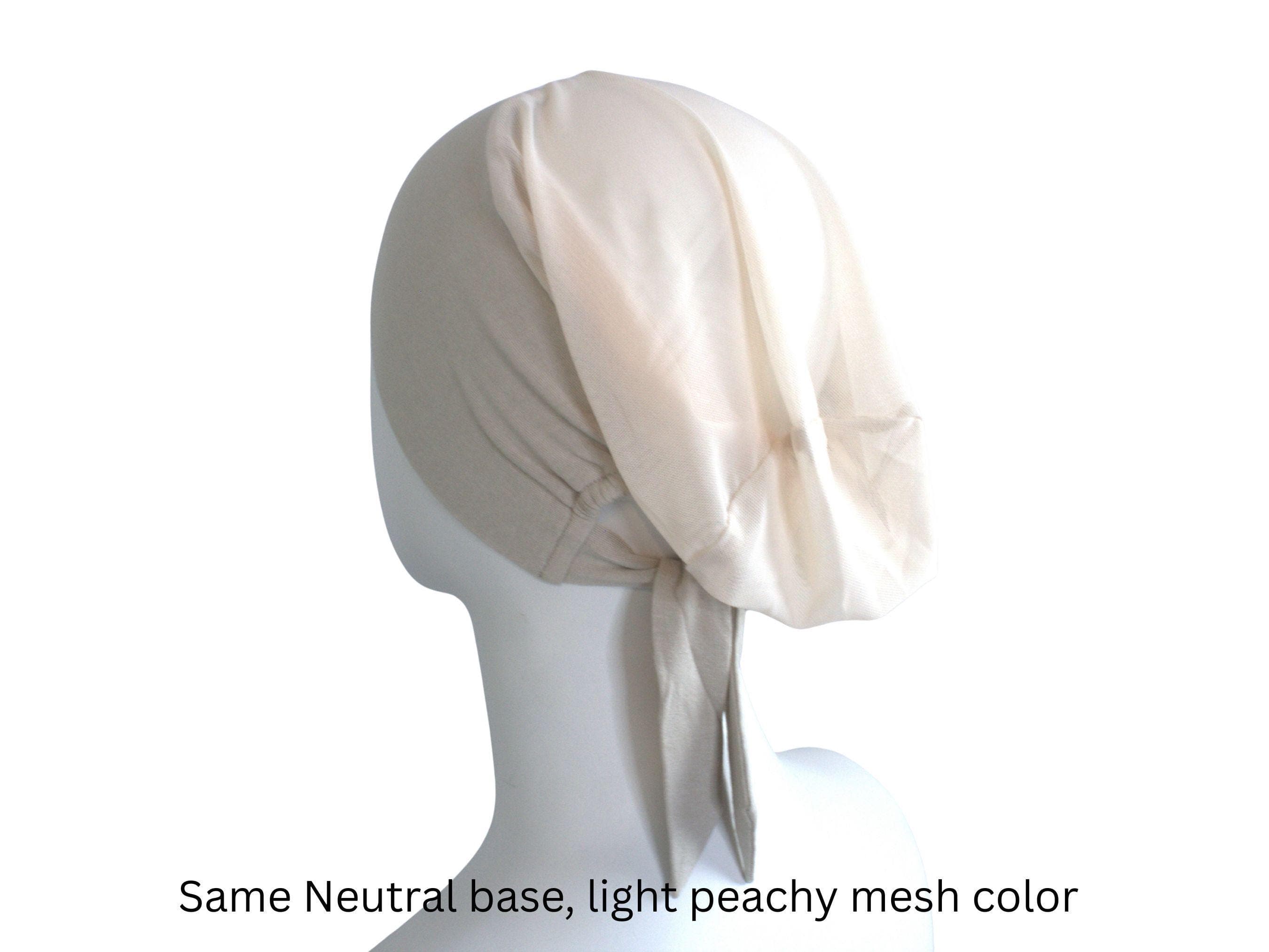 Neutral Tie-Back Mesh Hijab underCap, hijab mesh underscarf bonnet, non-slippery comfortable adjustable tie back caps for women girls - image 3