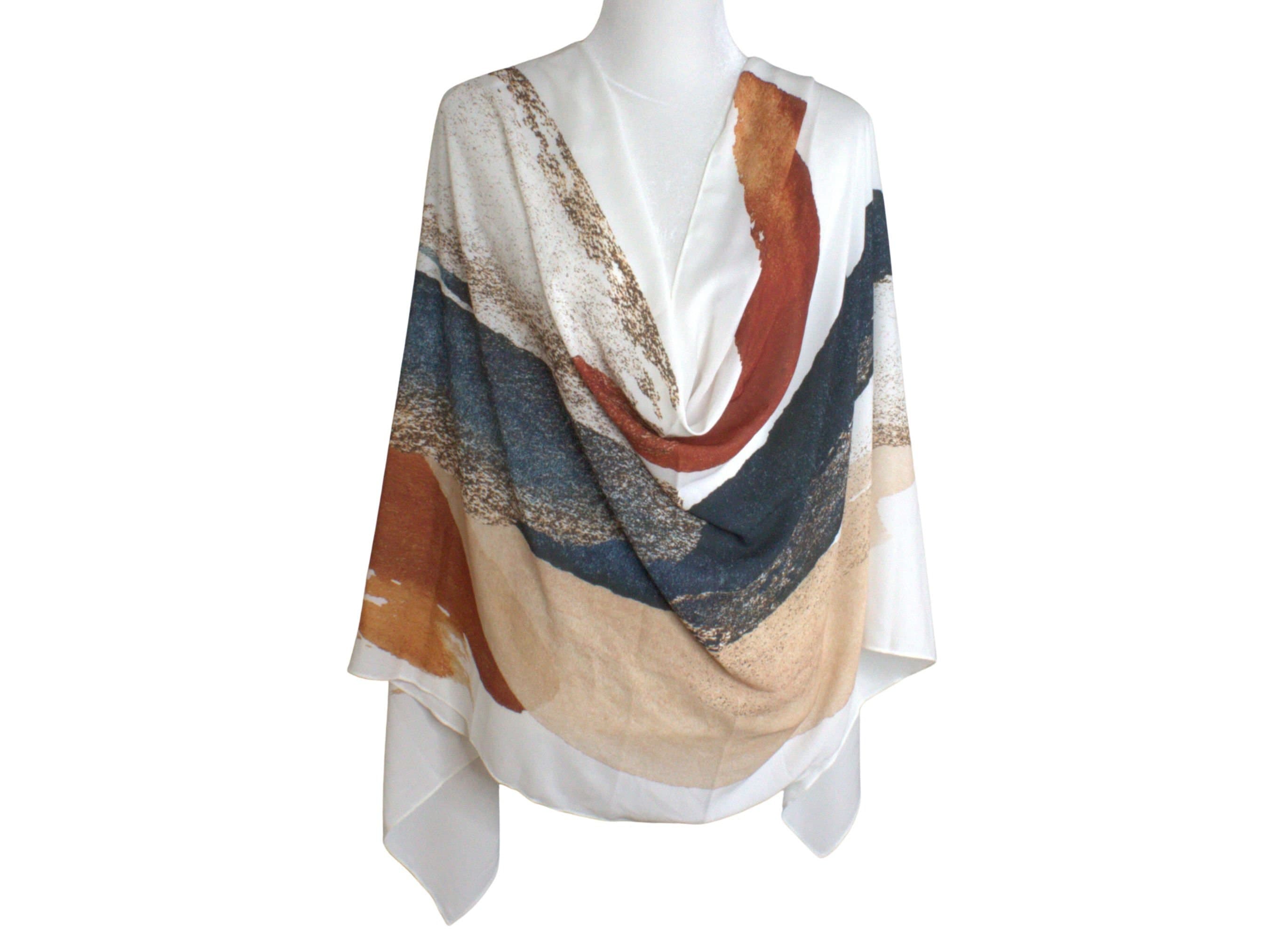 Printed Crepe Chiffon Hijab, Art-Inspired Scarf - image 5