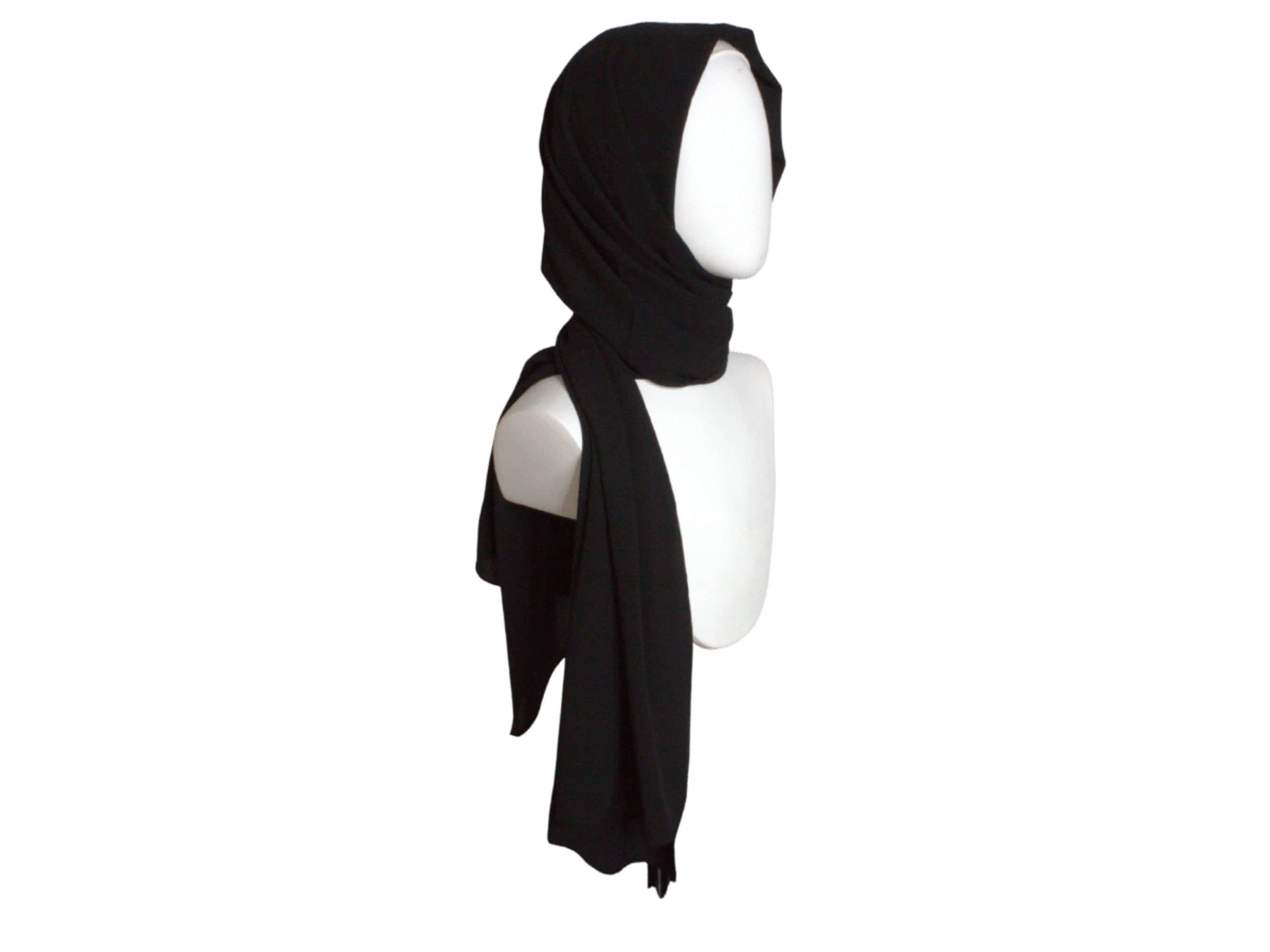 Maxi black chiffon hijab, premium hijab scarf