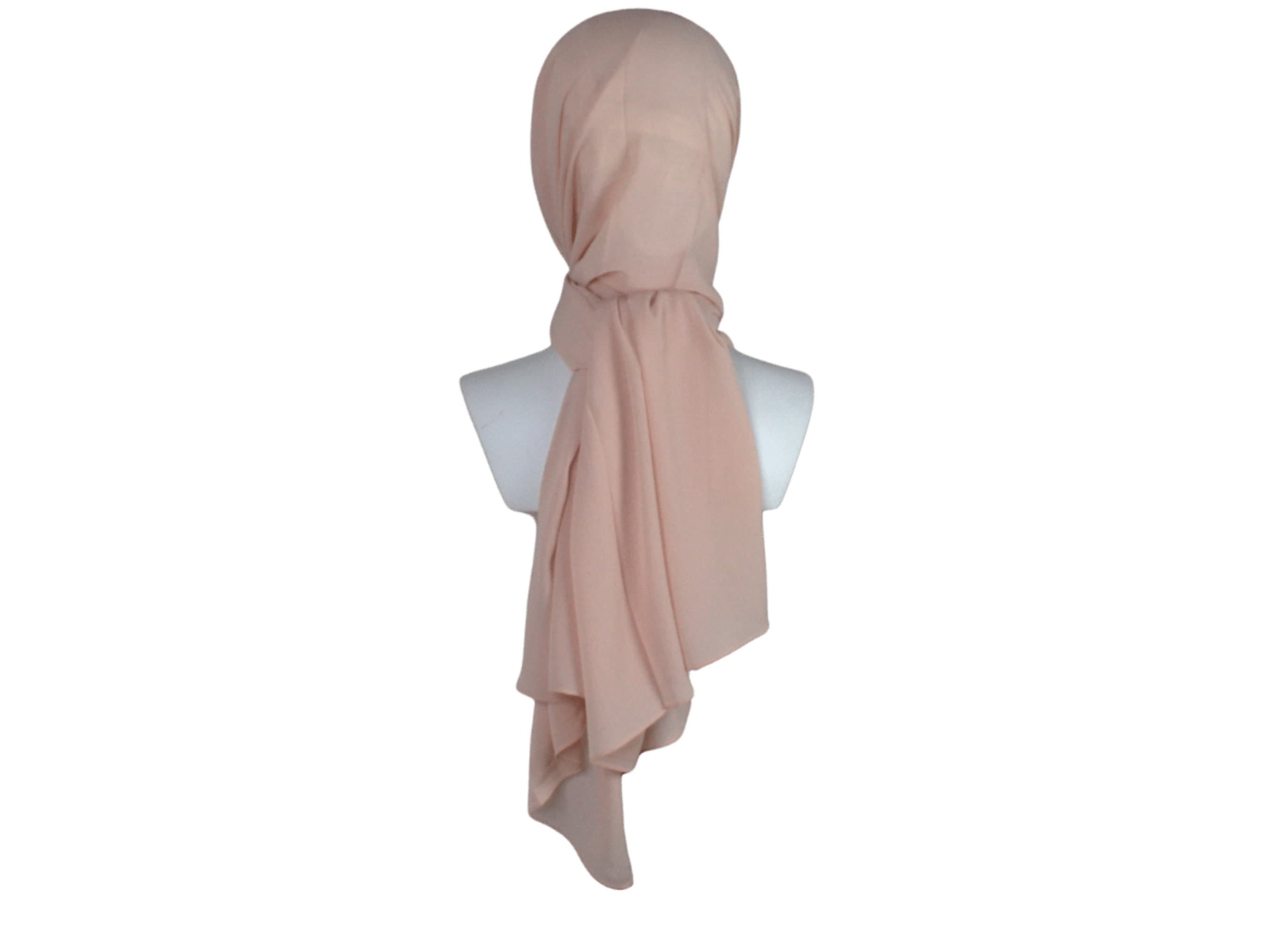 Crinkle Chiffon Hijab, Soft Peach, Everyday Elegance - image 5