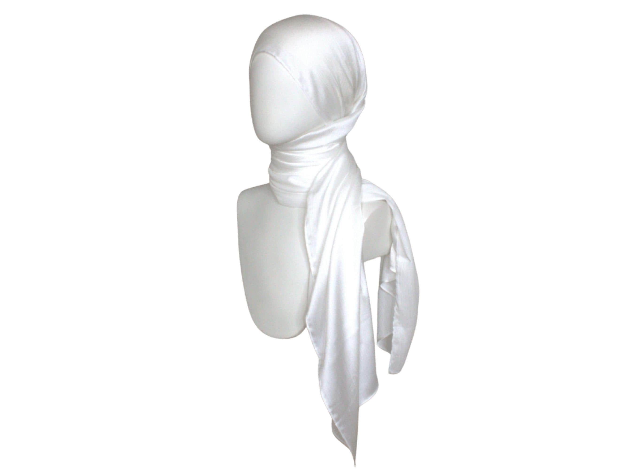 white satin crinkle hijab for formal occasions | fancy white satin hijab