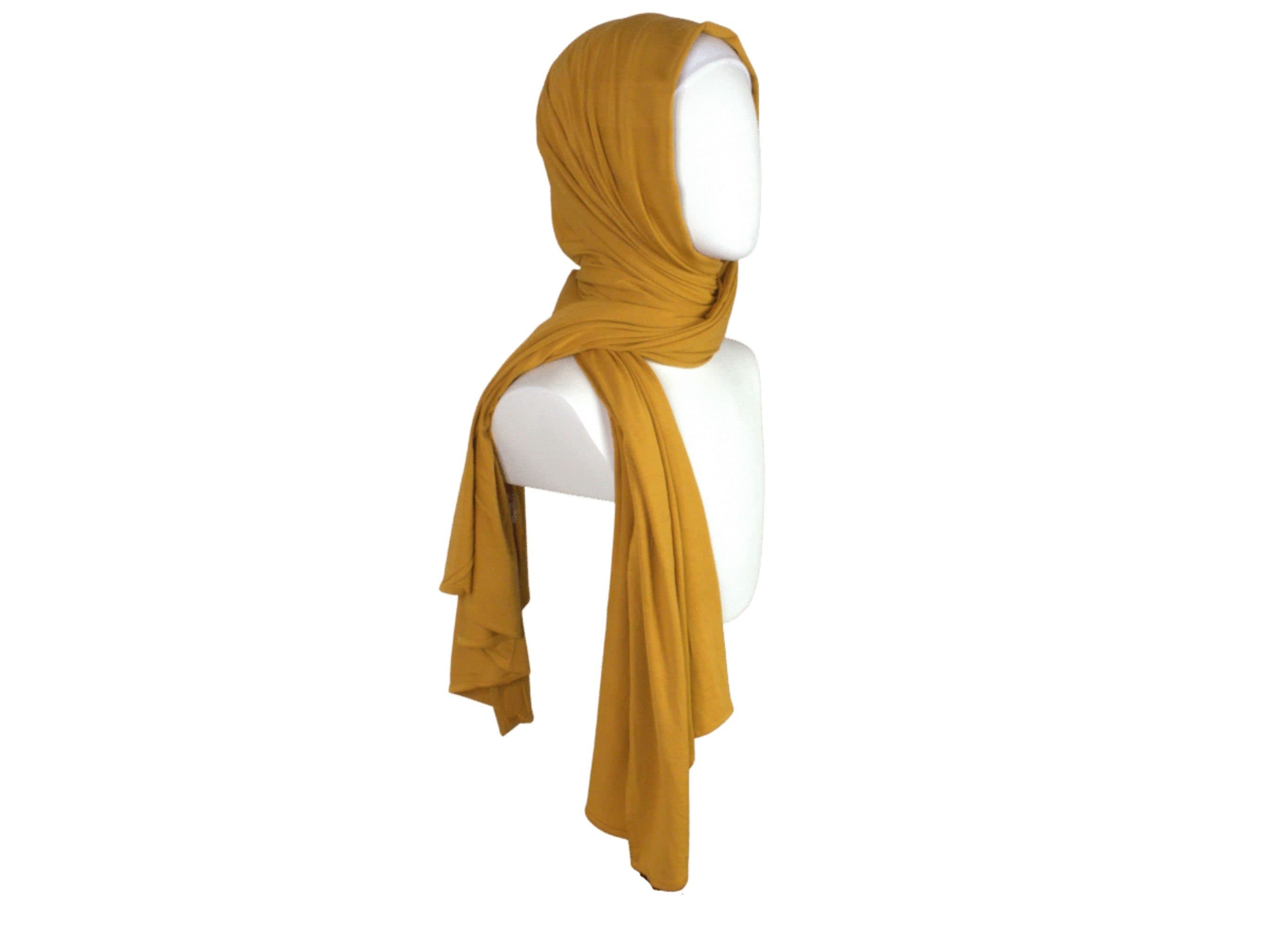 Bamboo Jersey Hijab, Deep Golden Tan, Maxi Size - image 5