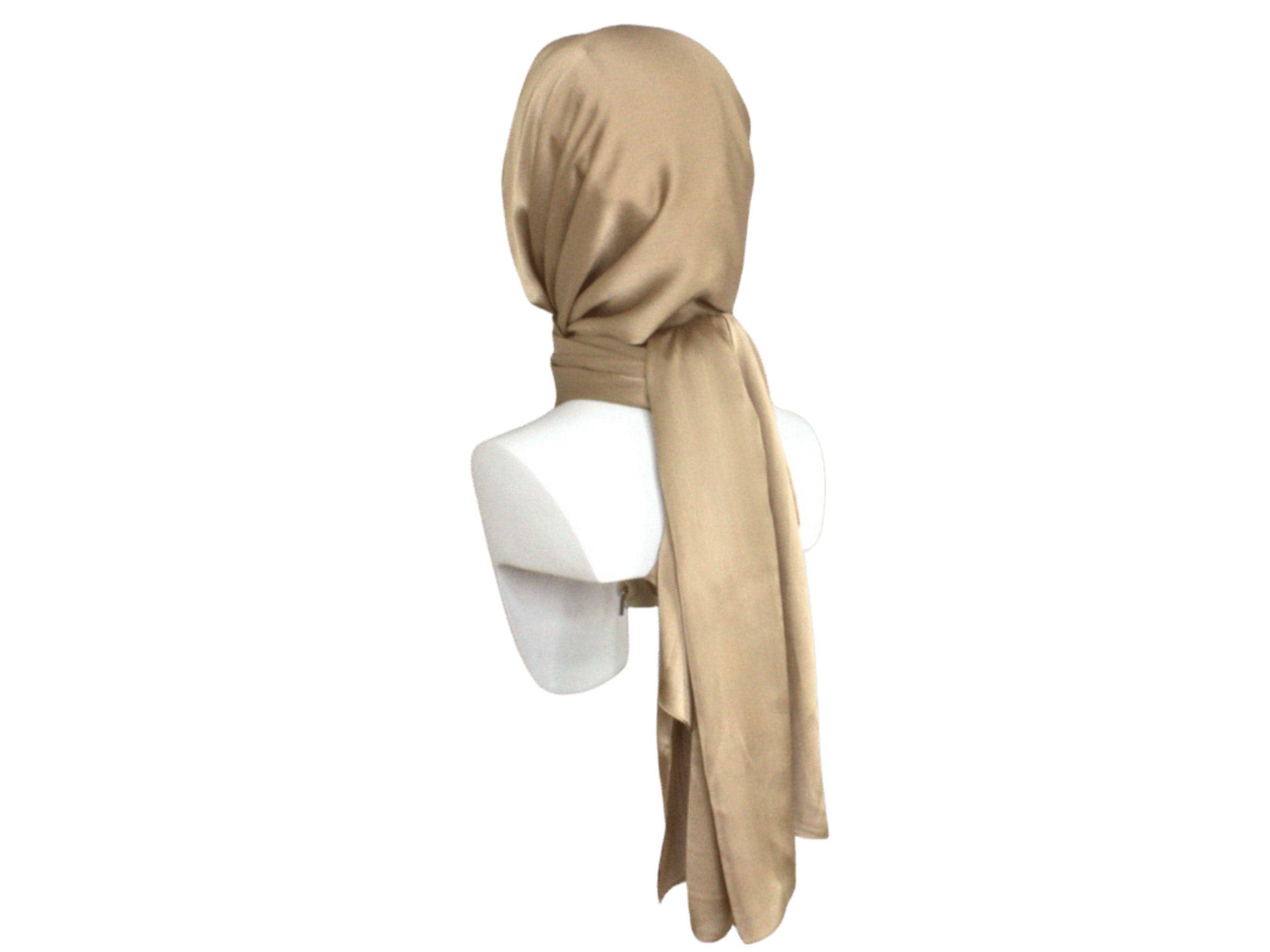 Bronze golden hijab for parties and formal occasions | Satin crinkle bronze hijab