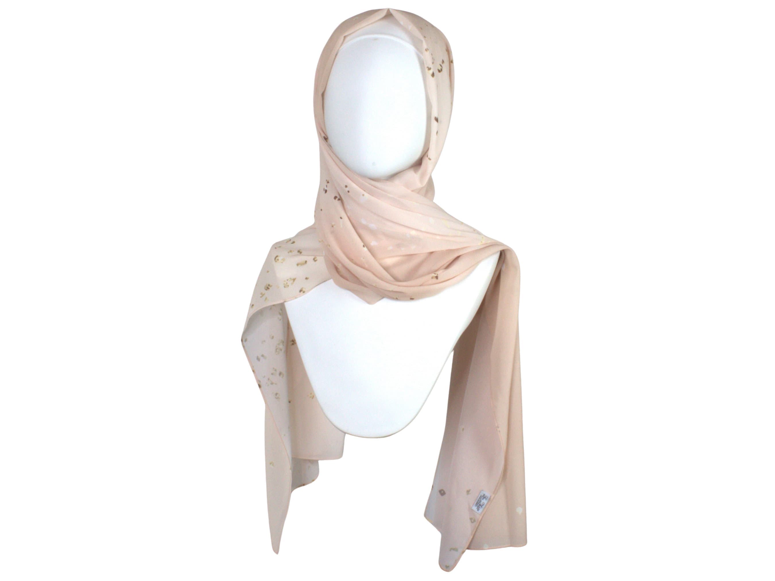 Luxury hijab scarf | Neutral blush hijab for special occasions and everyday
