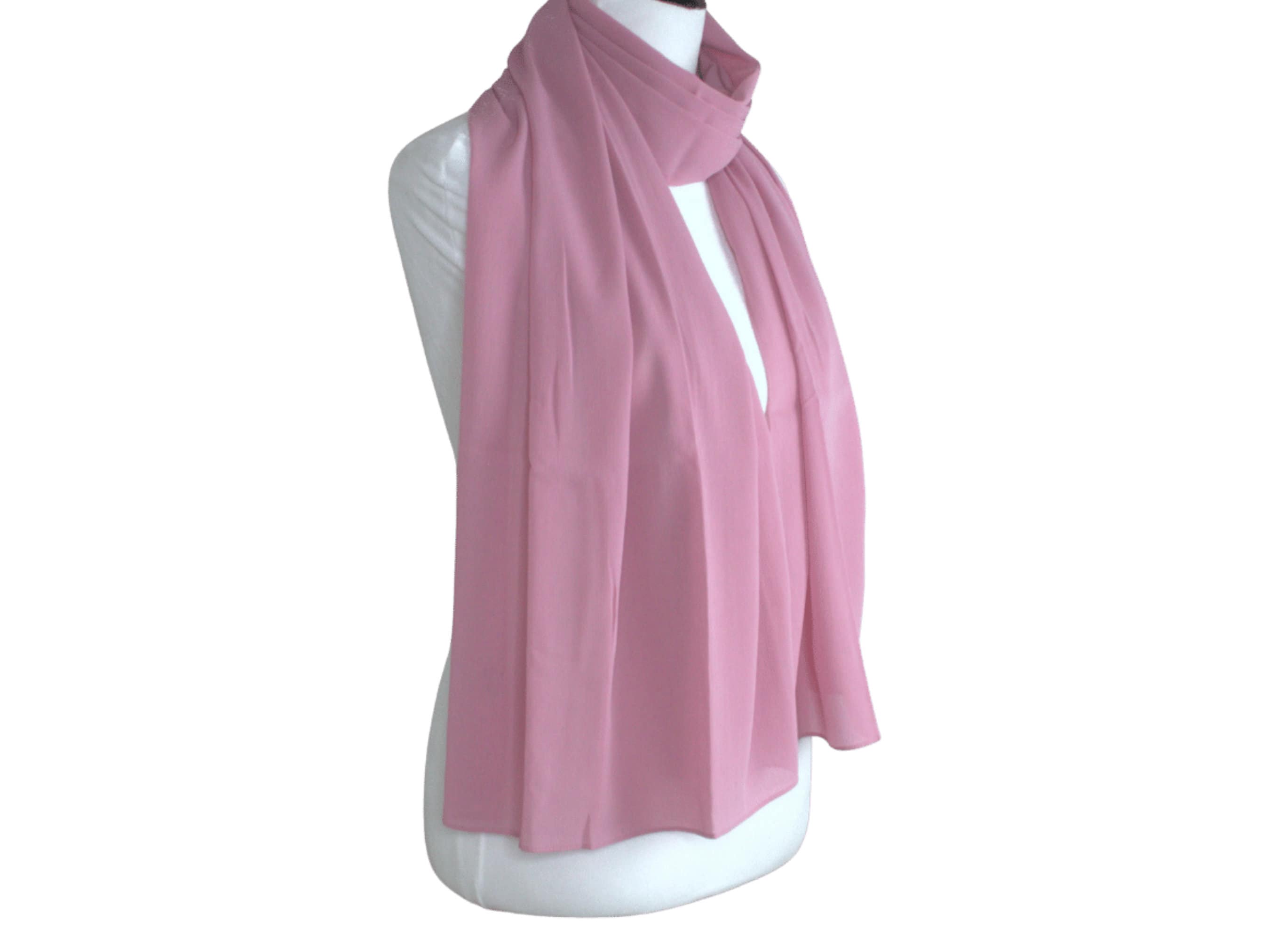 Pale Mauve Crinkle Chiffon Hijab, Lightweight Head Scarf - image 5