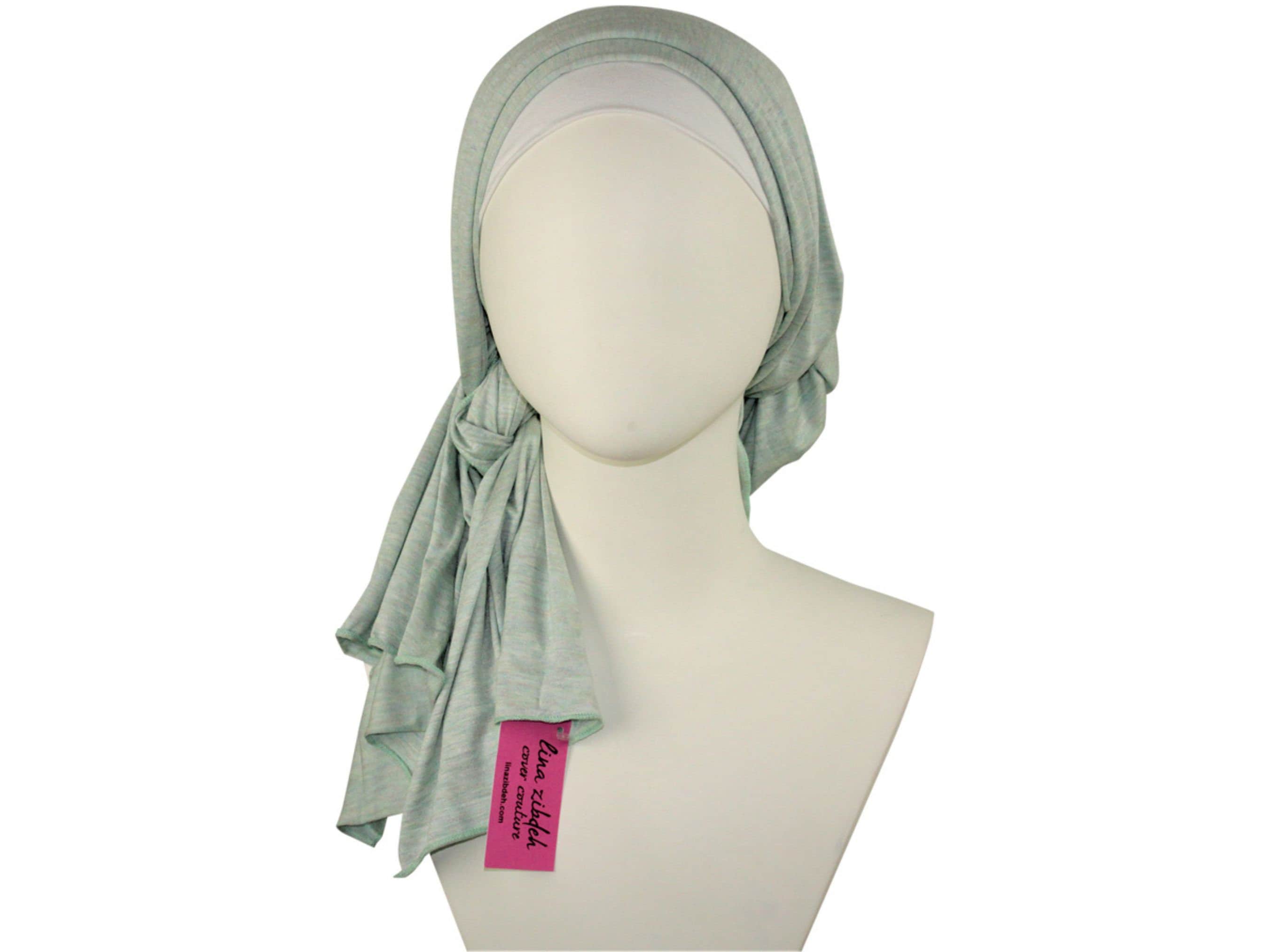 Green Jersey Hijab, Soft Cotton Feel, Standard Size