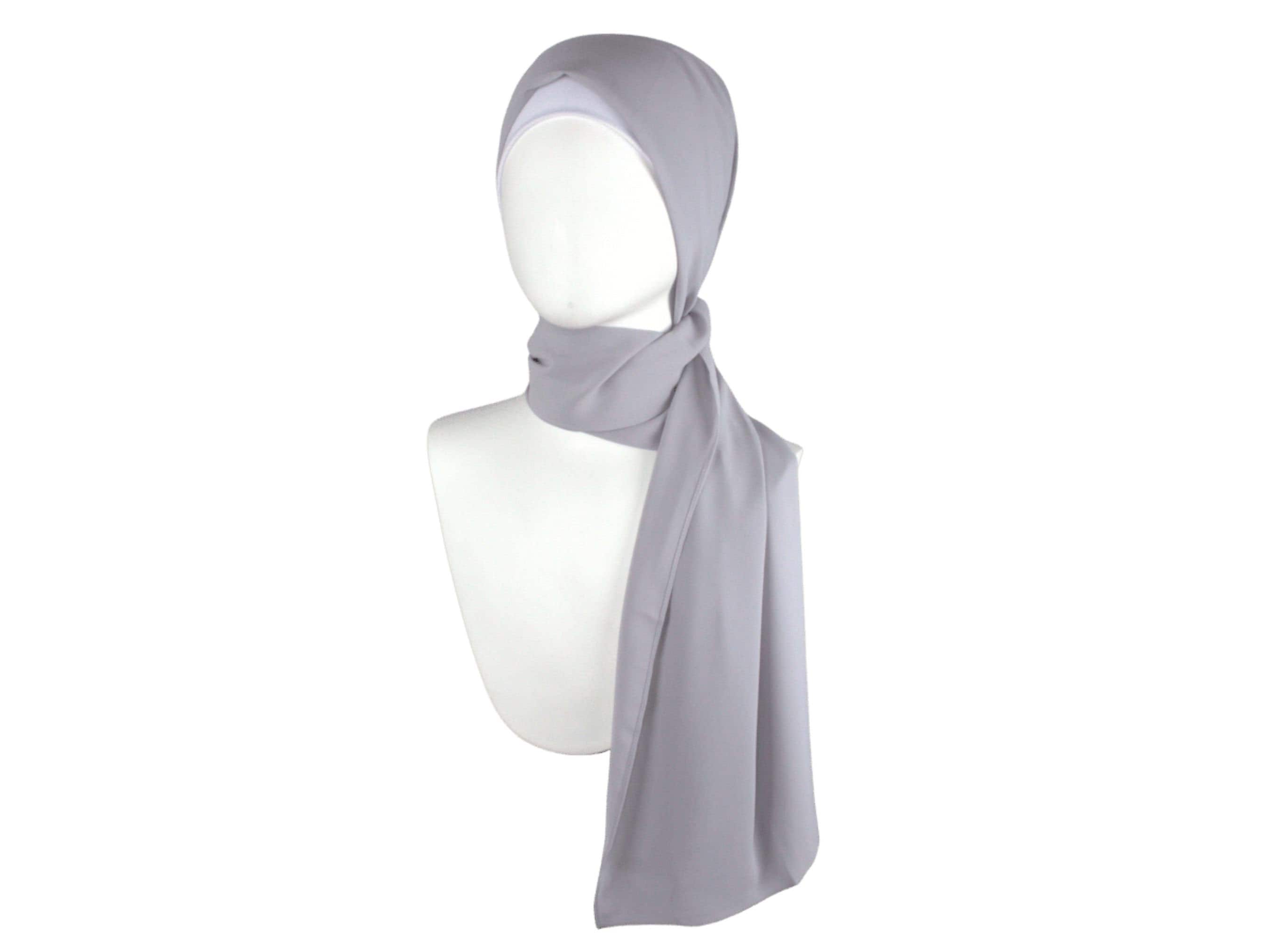 Gray Hijab scarf, grey chiffon hijab headscarf