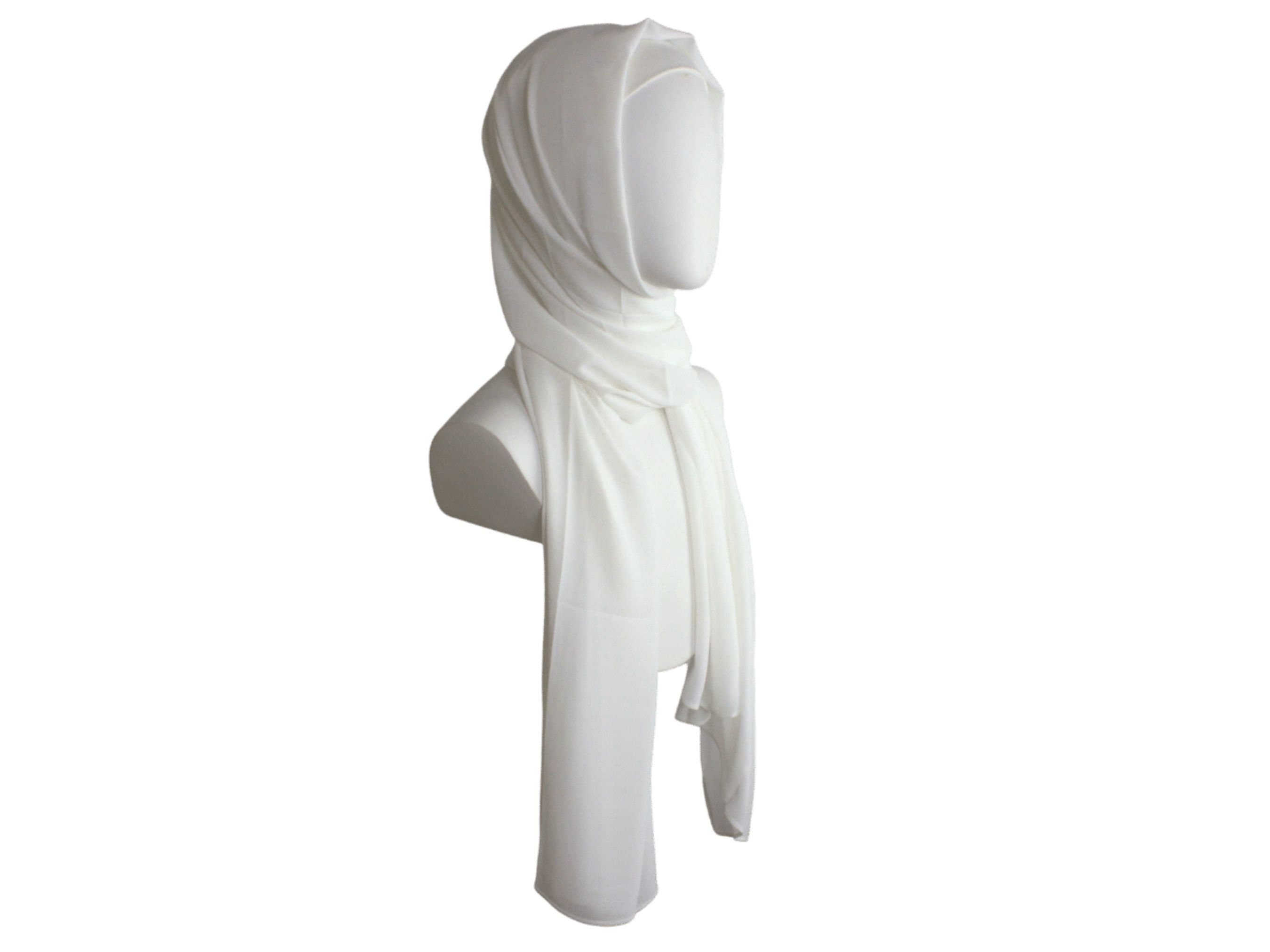 Diamond Chiffon Hijab, 70" x 27", Off-White - image 4