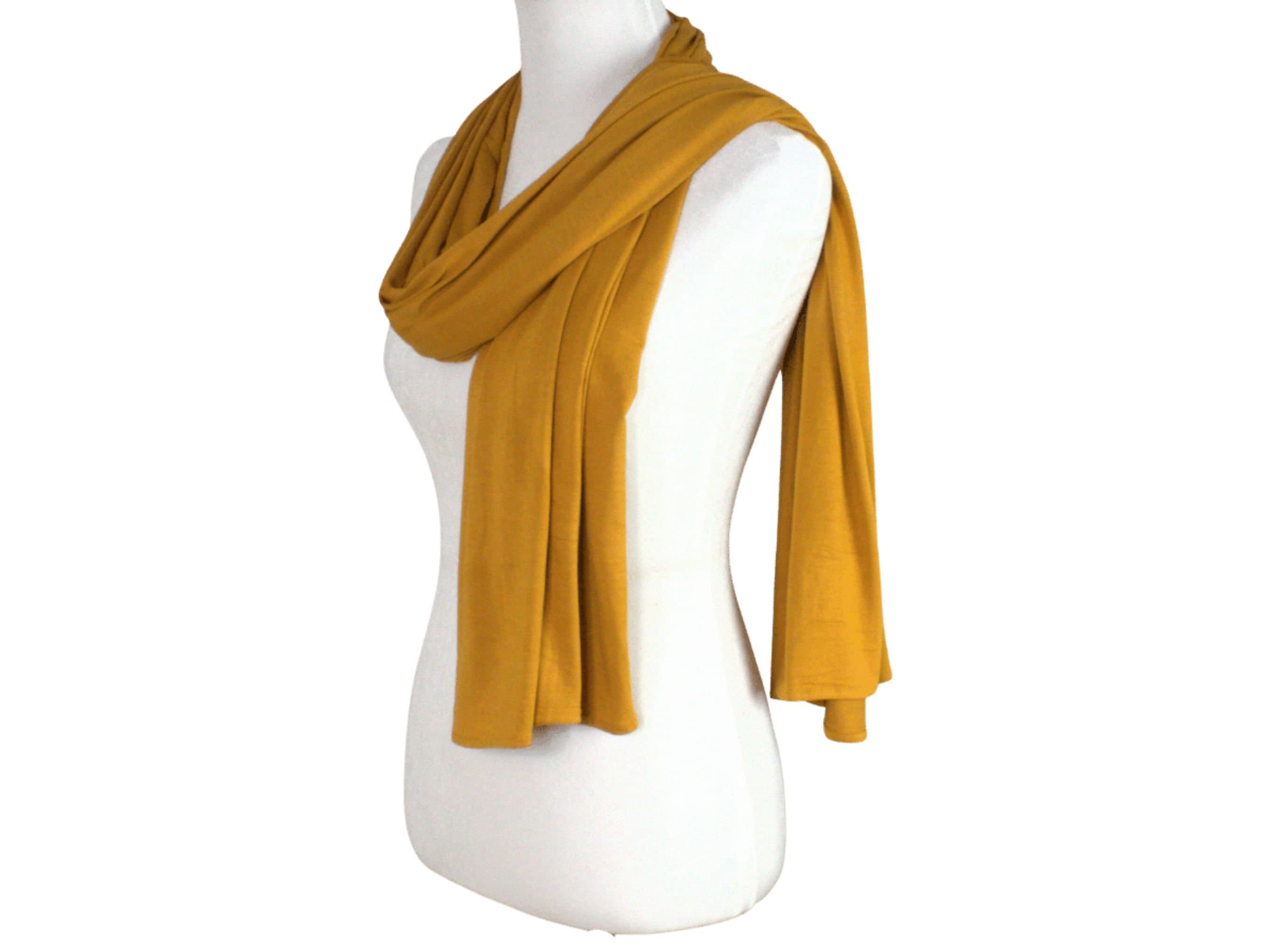 Bamboo Jersey Hijab, Deep Golden Tan, Maxi Size - image 4