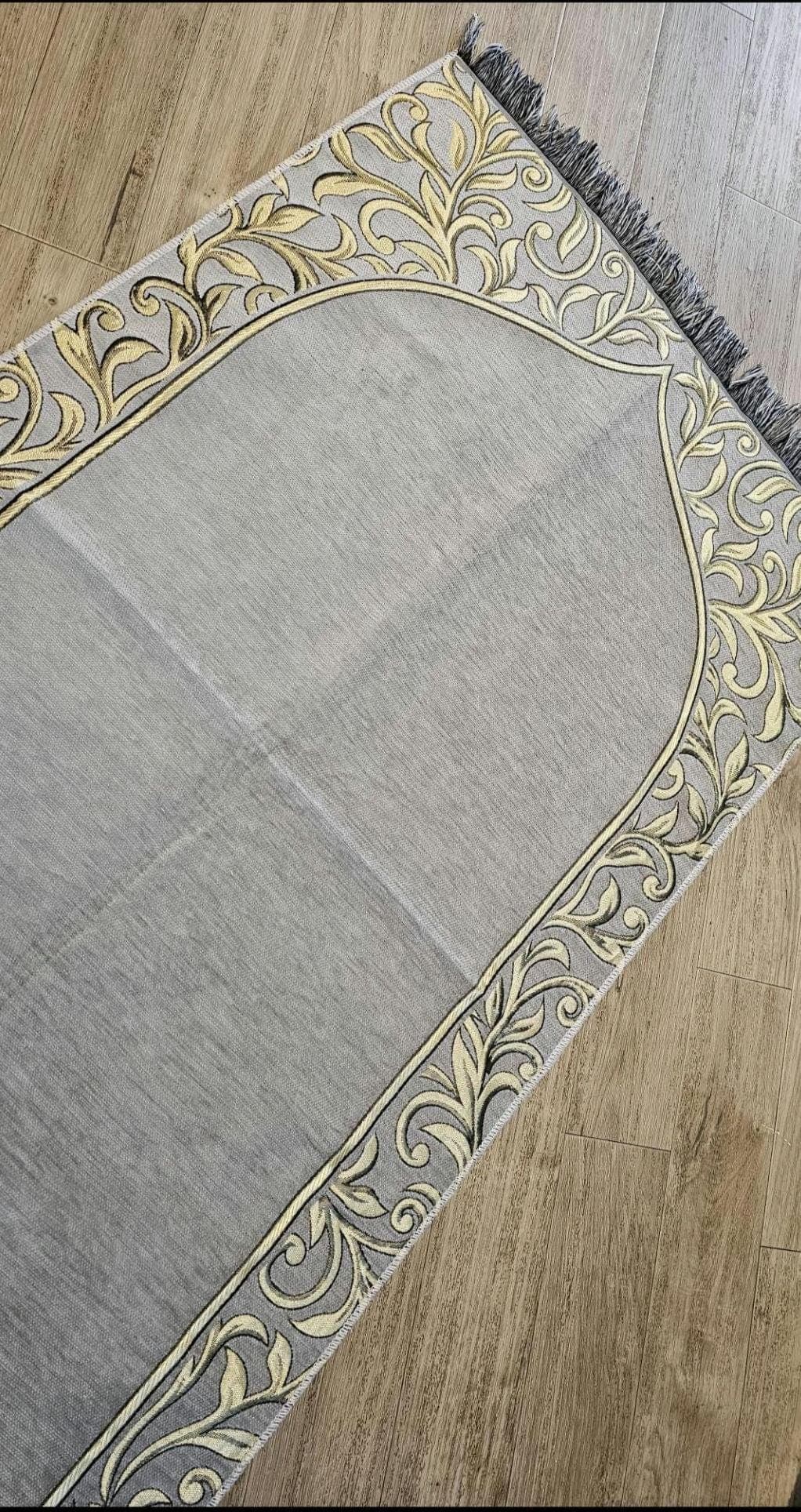 Personalized Grey Prayer Mat: Embroidered Islamic Gift, Eid Ramadan Present - image 5