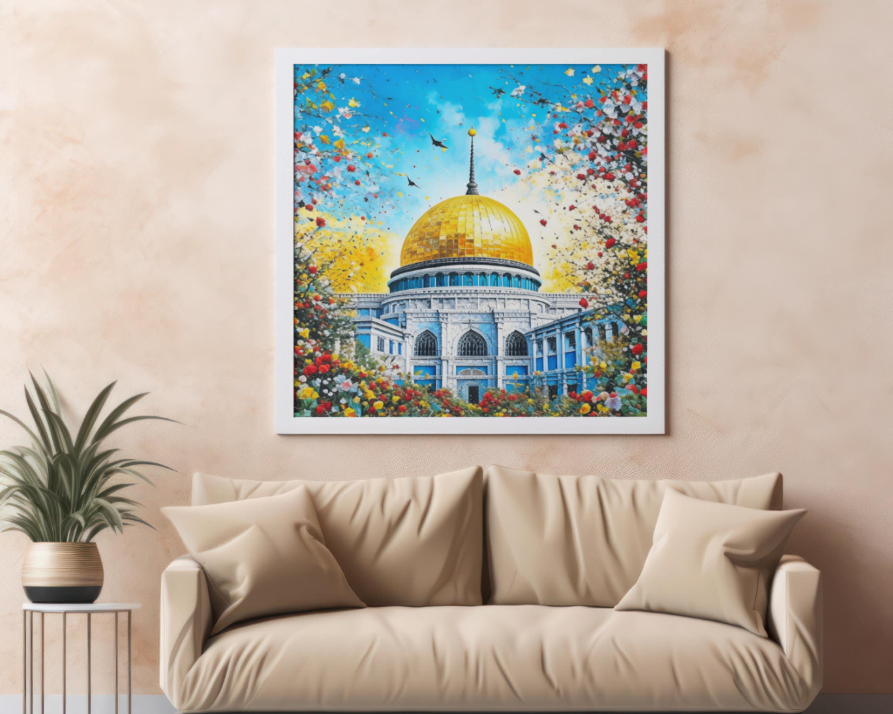 Dome of the Rock AI Art Print, Colorful Islamic Wall Decor (Digital Download) - image 5