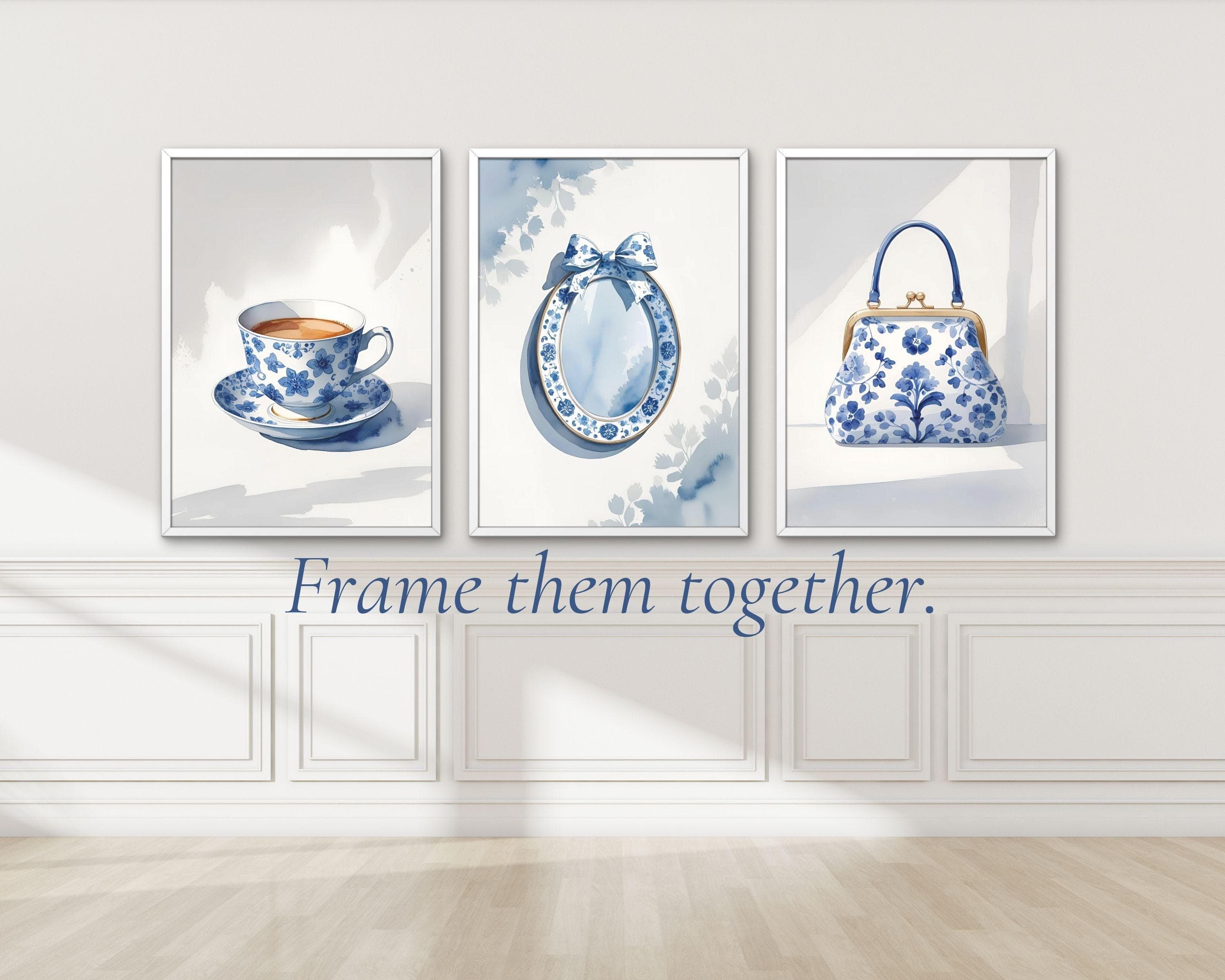 Delft Blue Wall Art Set – Vintage Chinoiserie Decor (Digital Download) - image 5