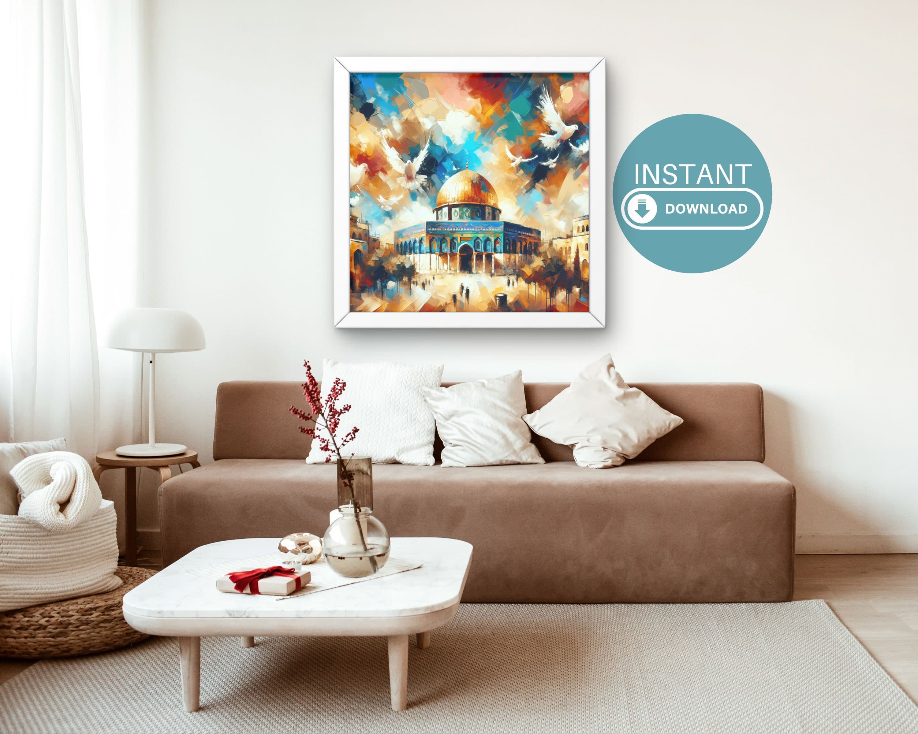 Dome of the Rock AI Art Print, Palestine, Islamic Wall Decor (Digital Download)