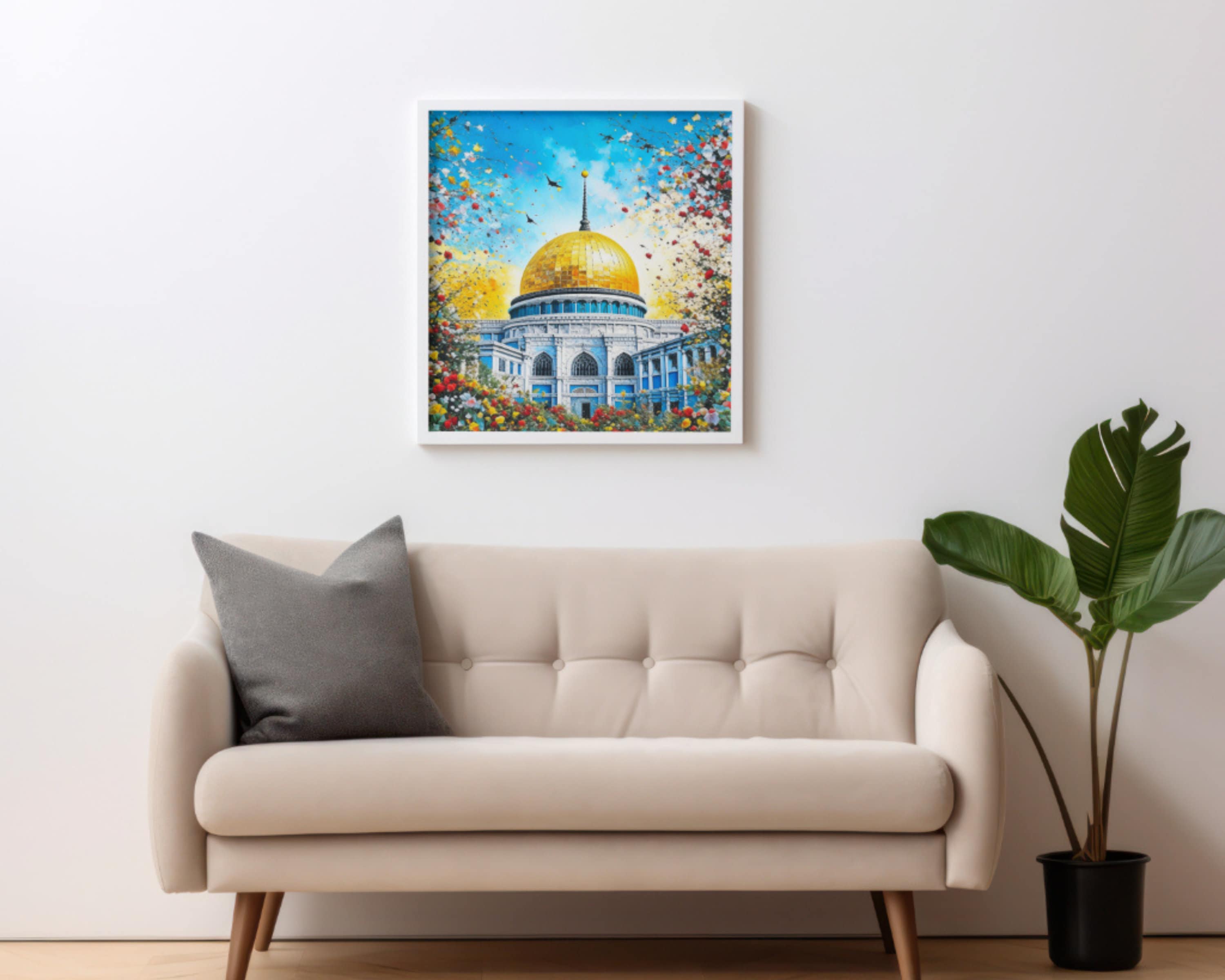 Dome of the Rock AI Art Print, Colorful Islamic Wall Decor (Digital Download) - image 3