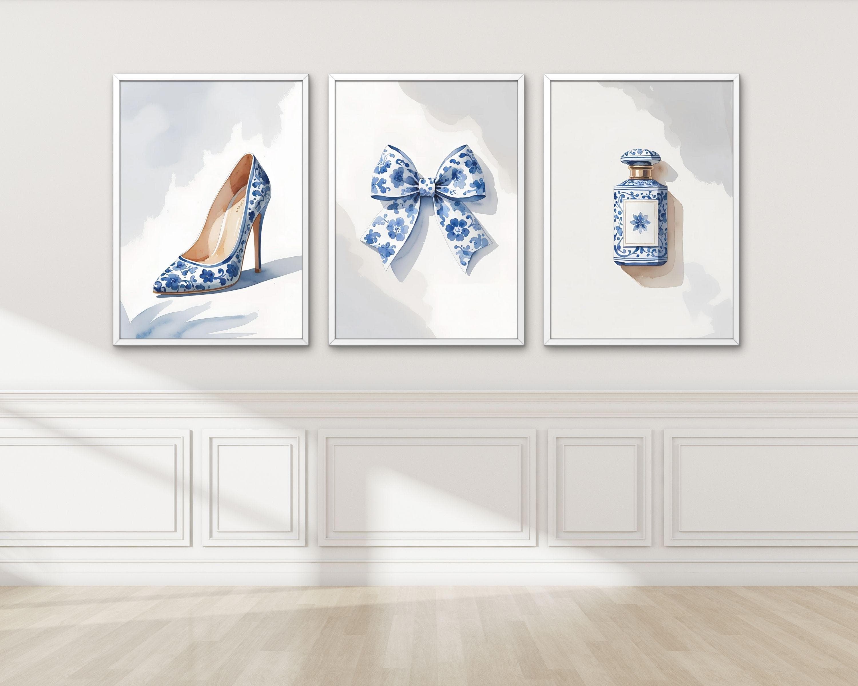 Delft Blue Watercolor Print Set – Feminine Dutch Decor (Digital Download) - image 4