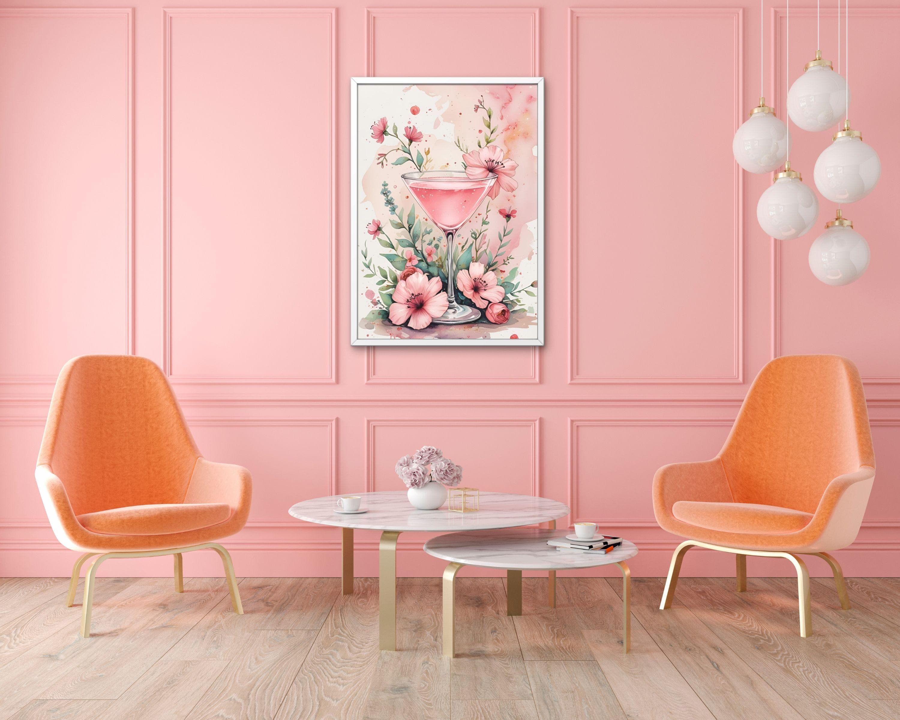 Coquette Cocktail Print | Pink Floral Girly Decor (Digital Download) - image 5
