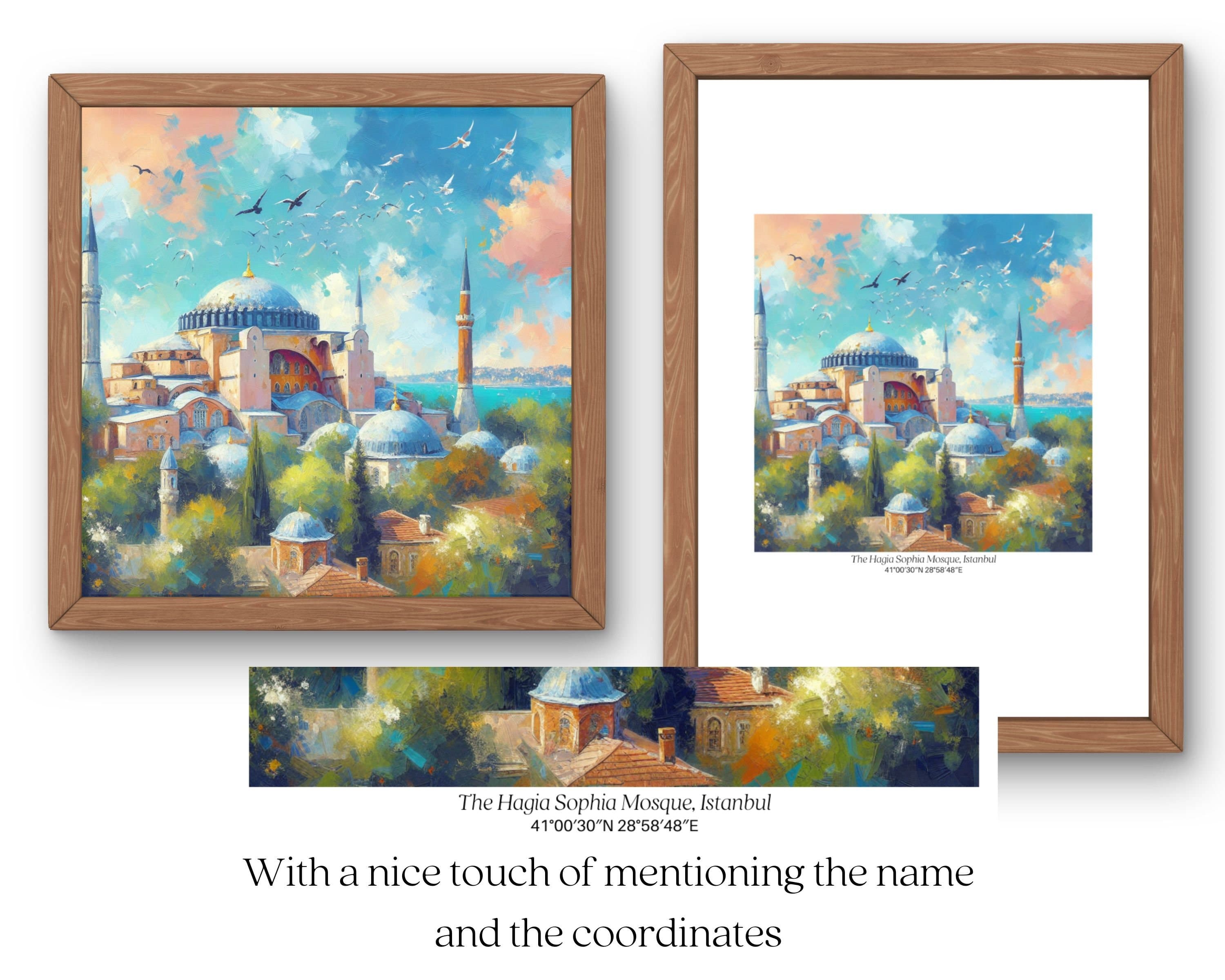 Istanbul Landmarks AI Art Prints: Hagia Sophia, Blue Mosque (Digital Download) - image 3