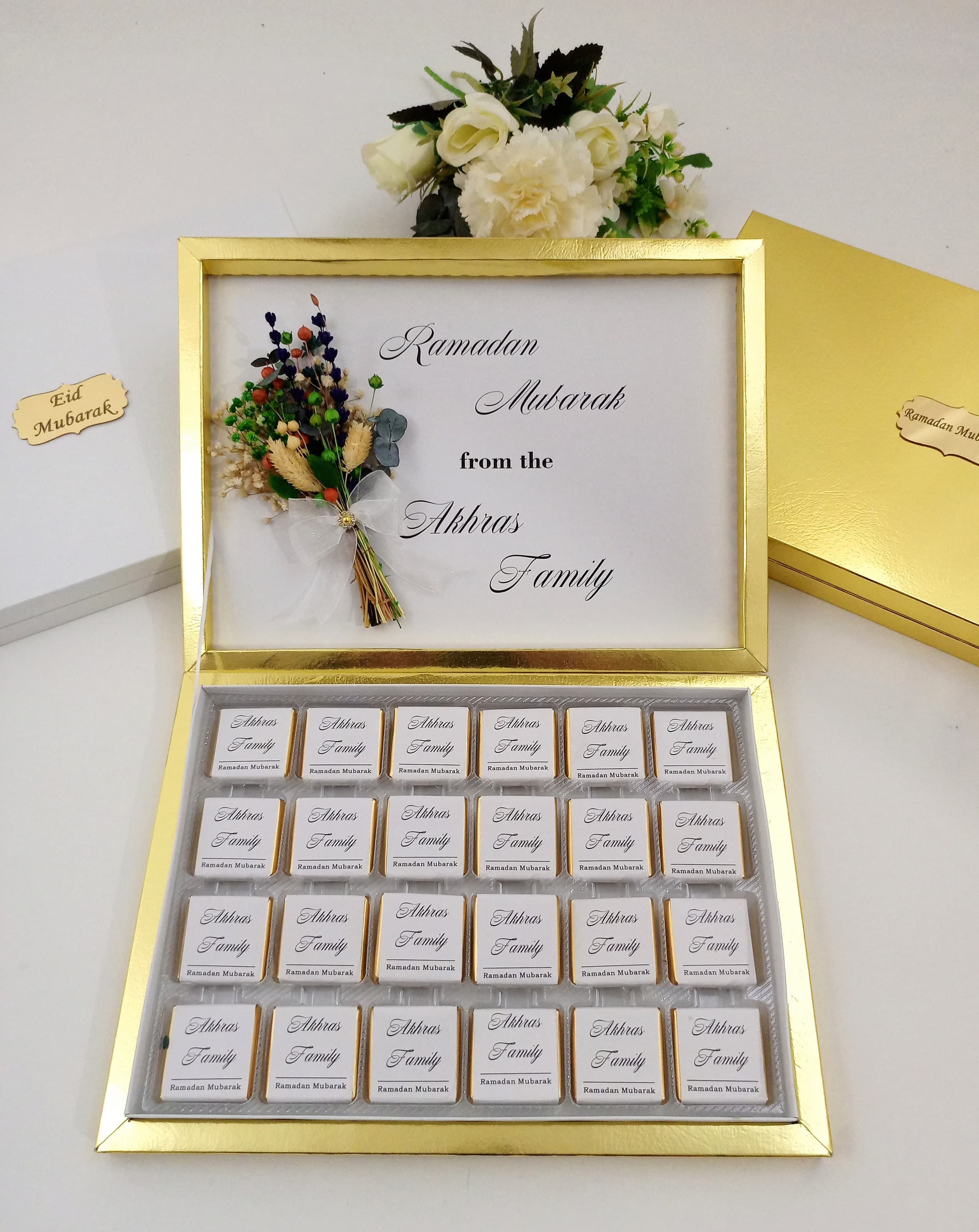 Personalized Wedding Chocolate Favors, White Box, Custom Text