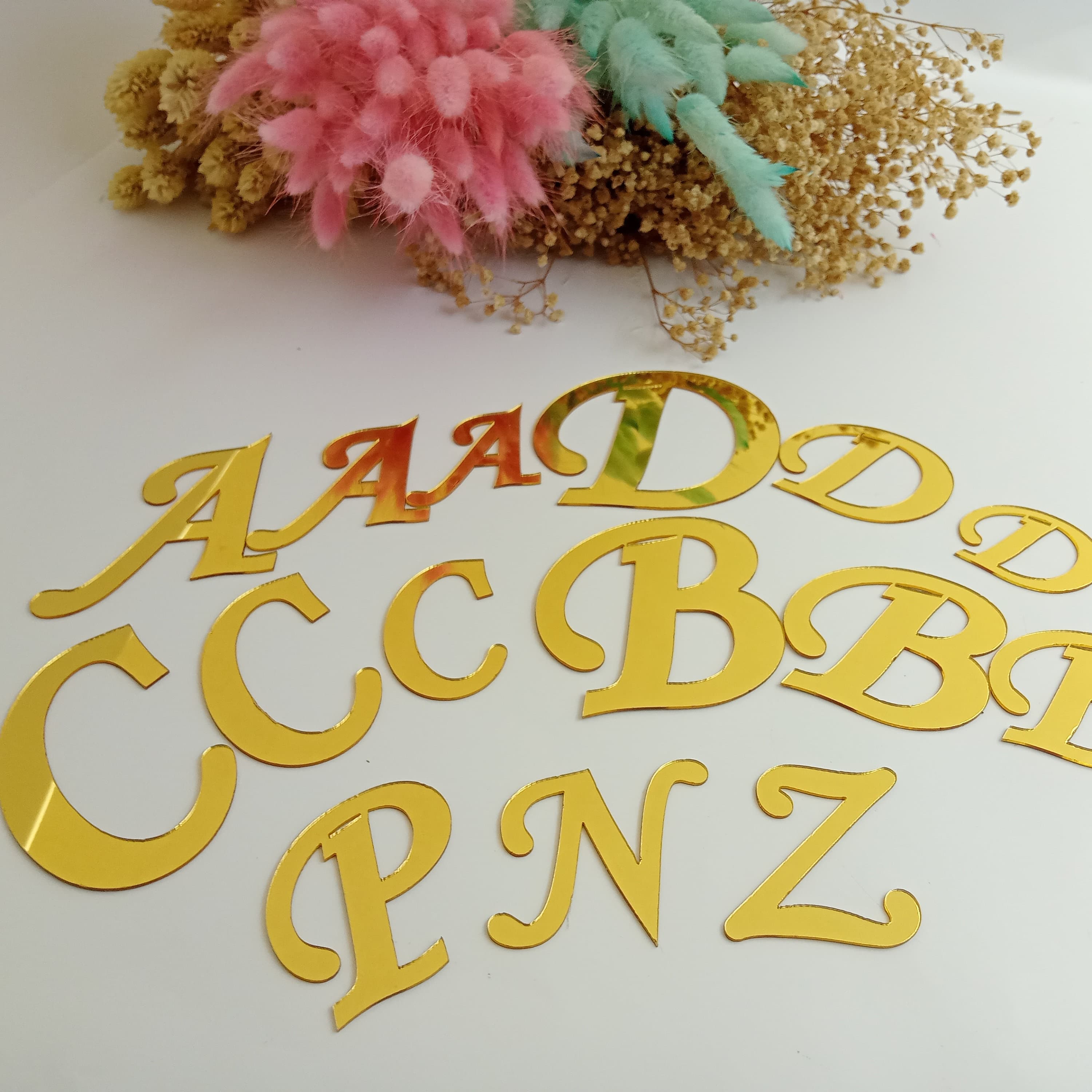 Gold Acrylic Mirror Letters | Personalized Wall Decor