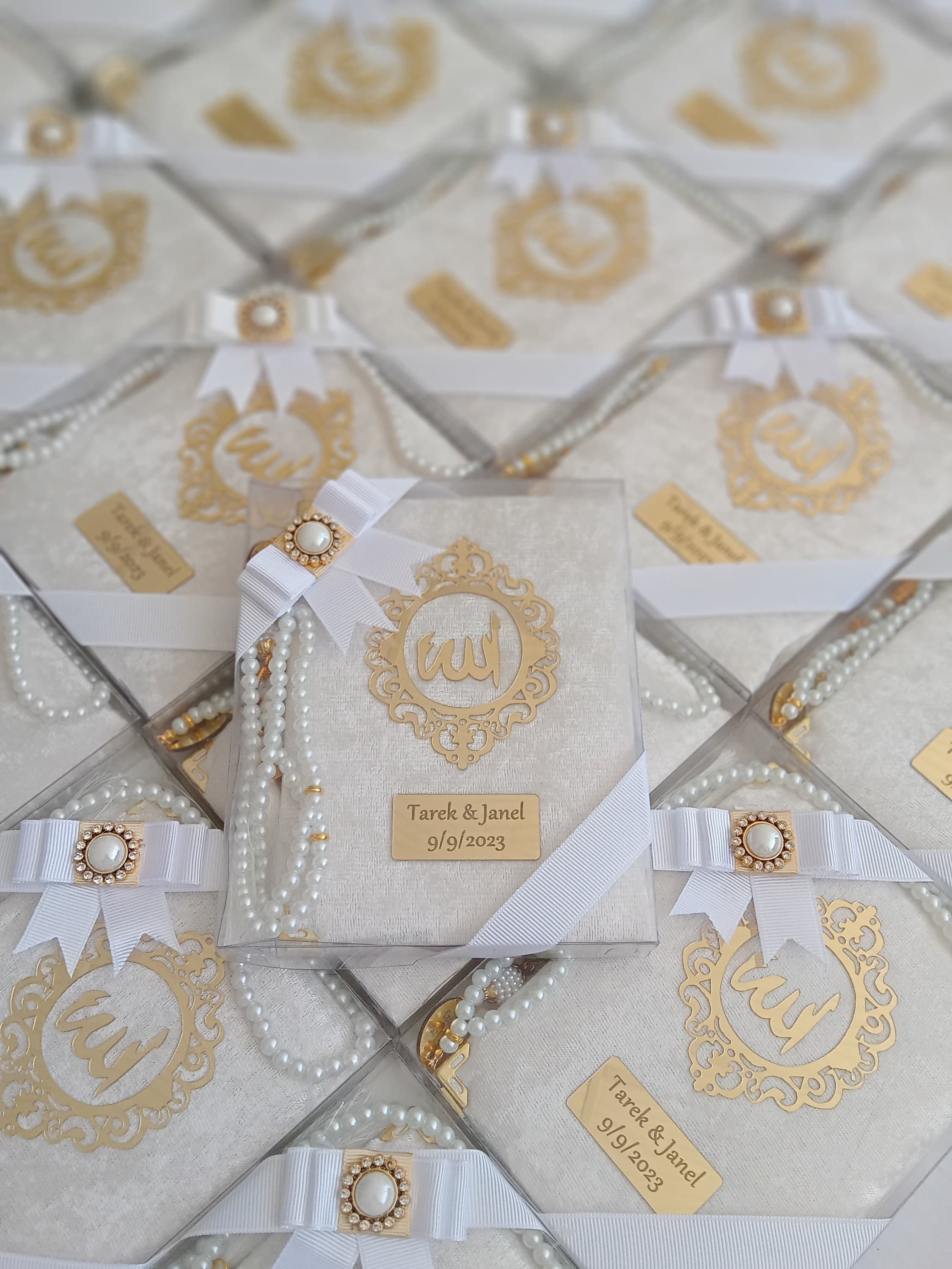 Personalized Velvet Dua Book Tasbeeh Pouch with Decorated Box Muslim Gift Set | Eid Gift | Wedding Gift | Baby Shower Gift | Hajj Umrah Gift