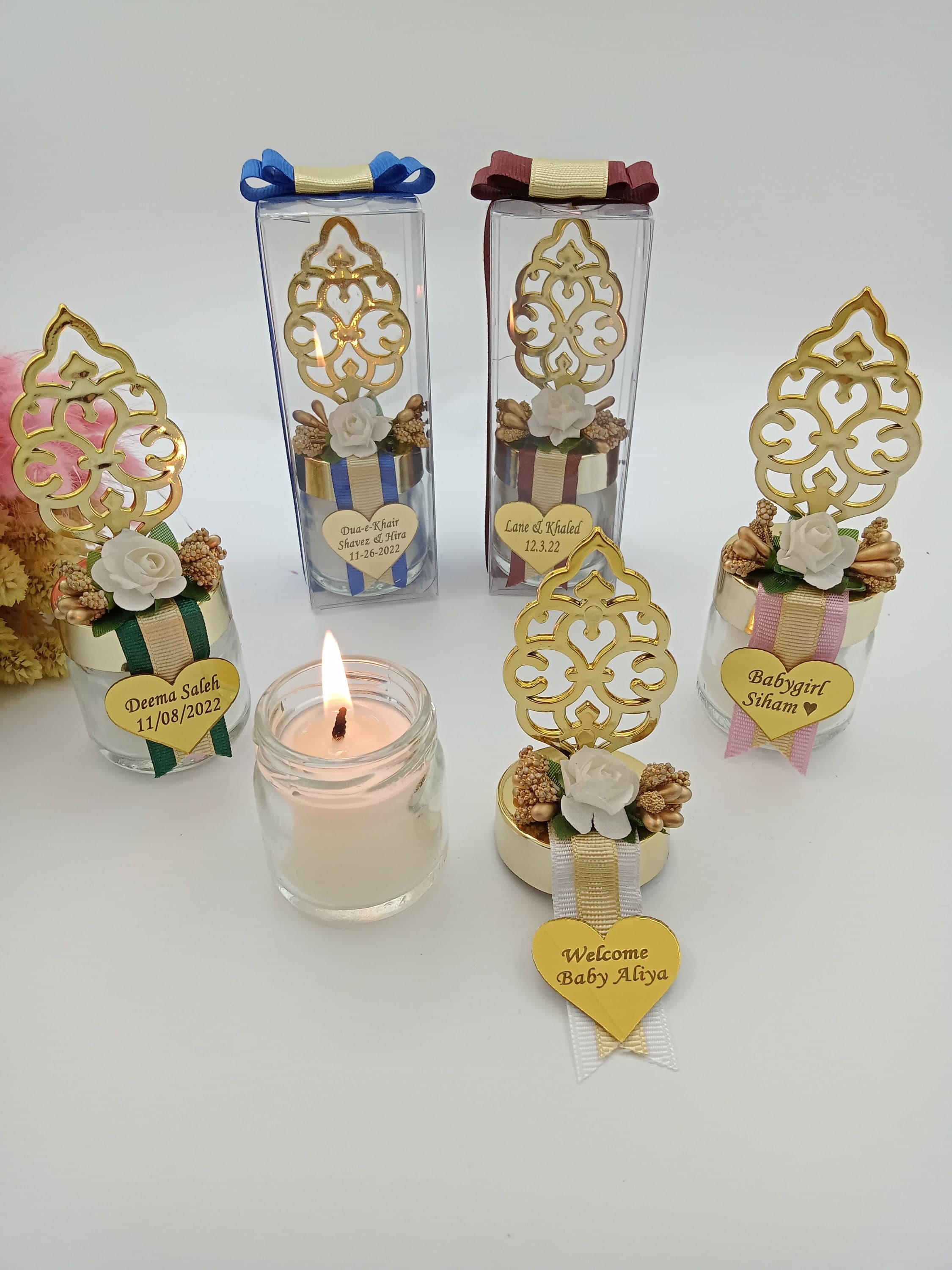Personalized Candle Wedding Favors, Rustic Bridal Shower Gifts