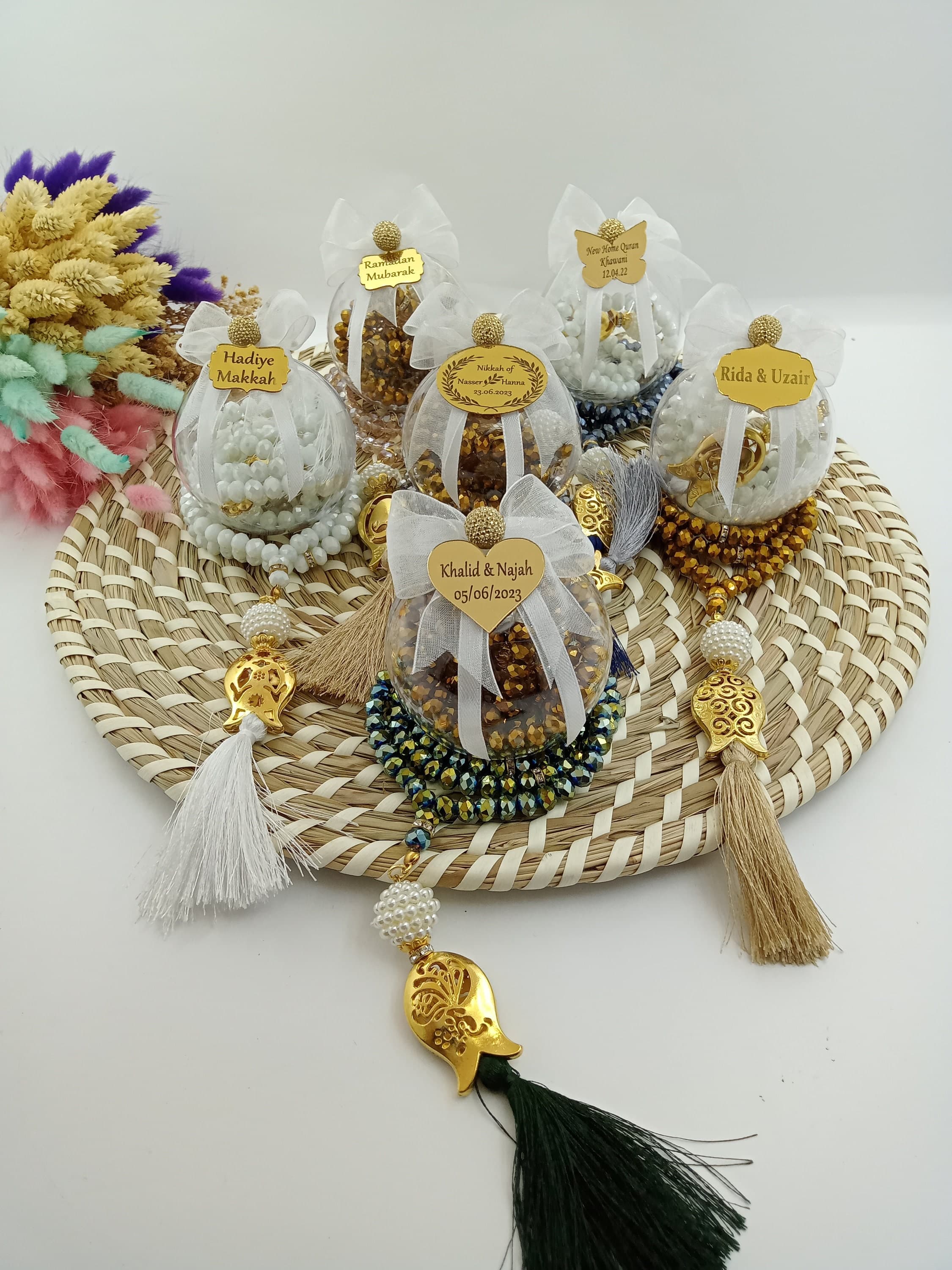 Personalized Crystal Tasbih Prayer Beads, Eid Favors, Wedding Favors - image 4