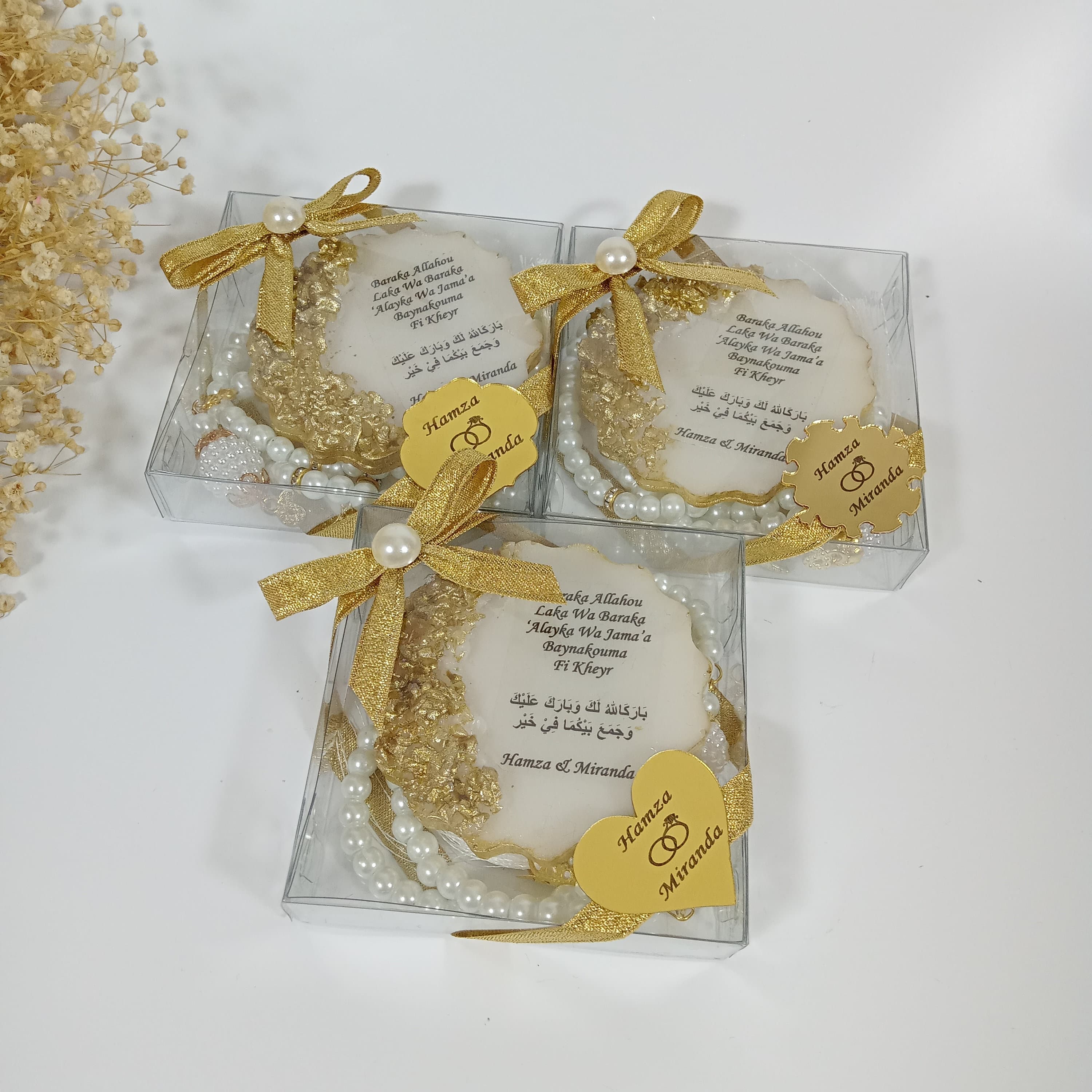 Epoxy Wedding Magnet Favors, Personalized Islamic Anniversary Gift - image 3