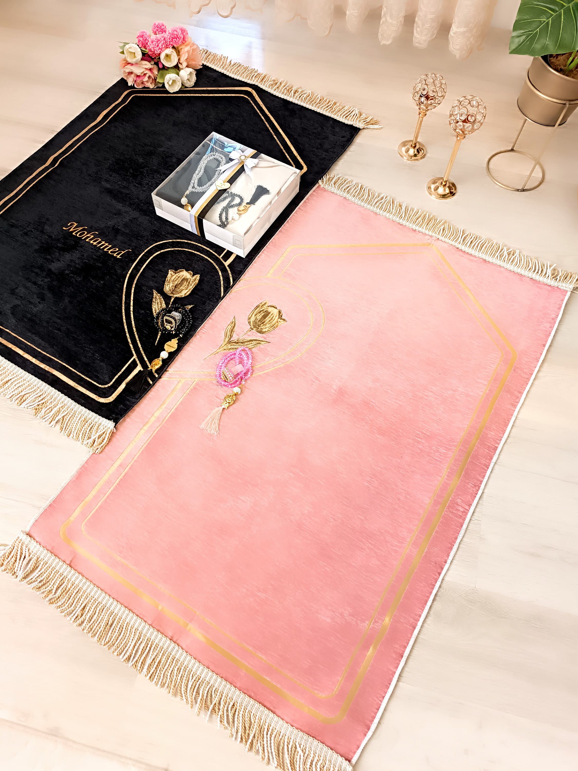 Personalized Couple Prayer Mat Set | Islamic Wedding Gift, Eid Gift - image 5