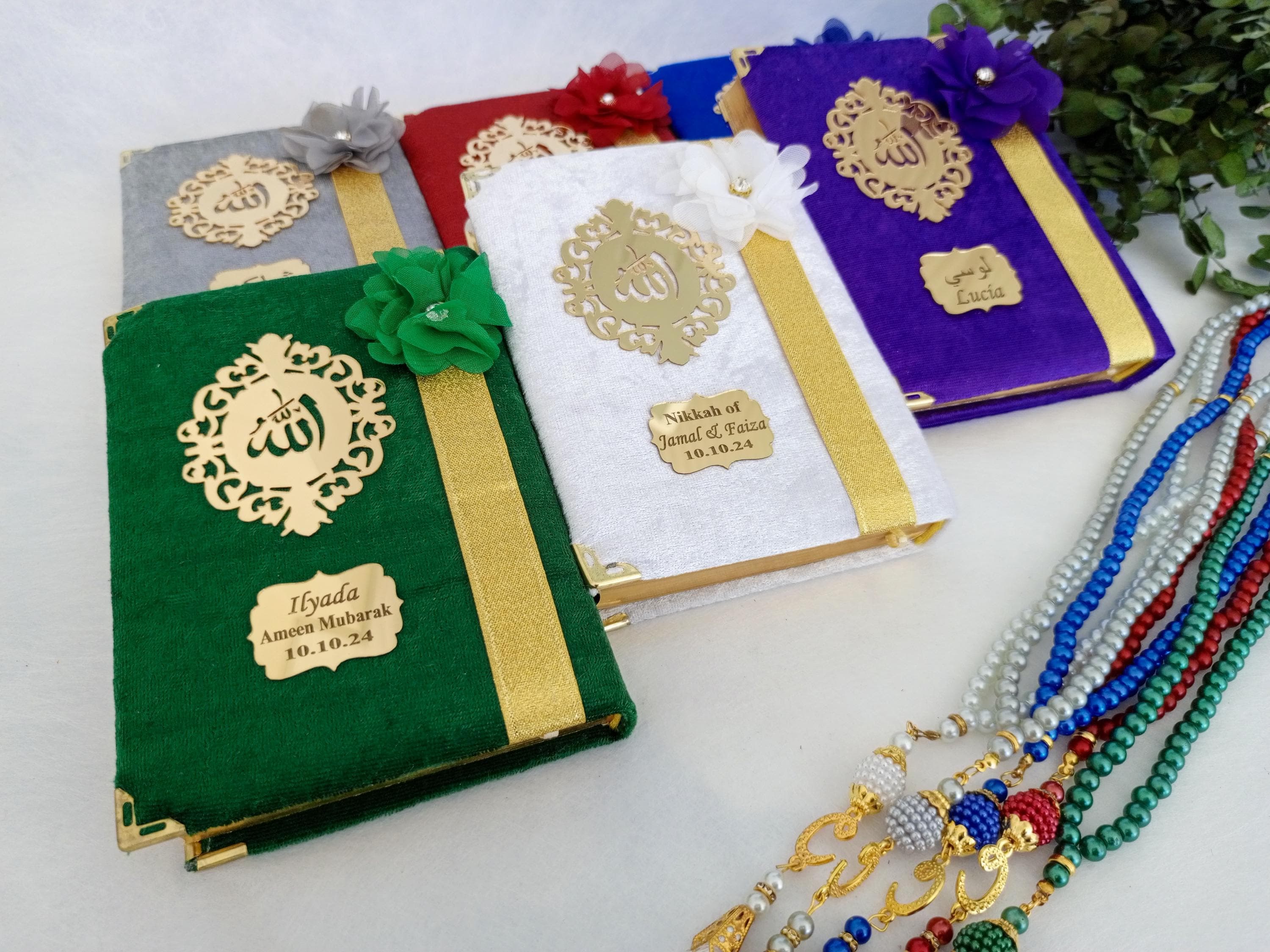 Personalized Velvet Quran Gift Set | Islamic Wedding Favors - image 4
