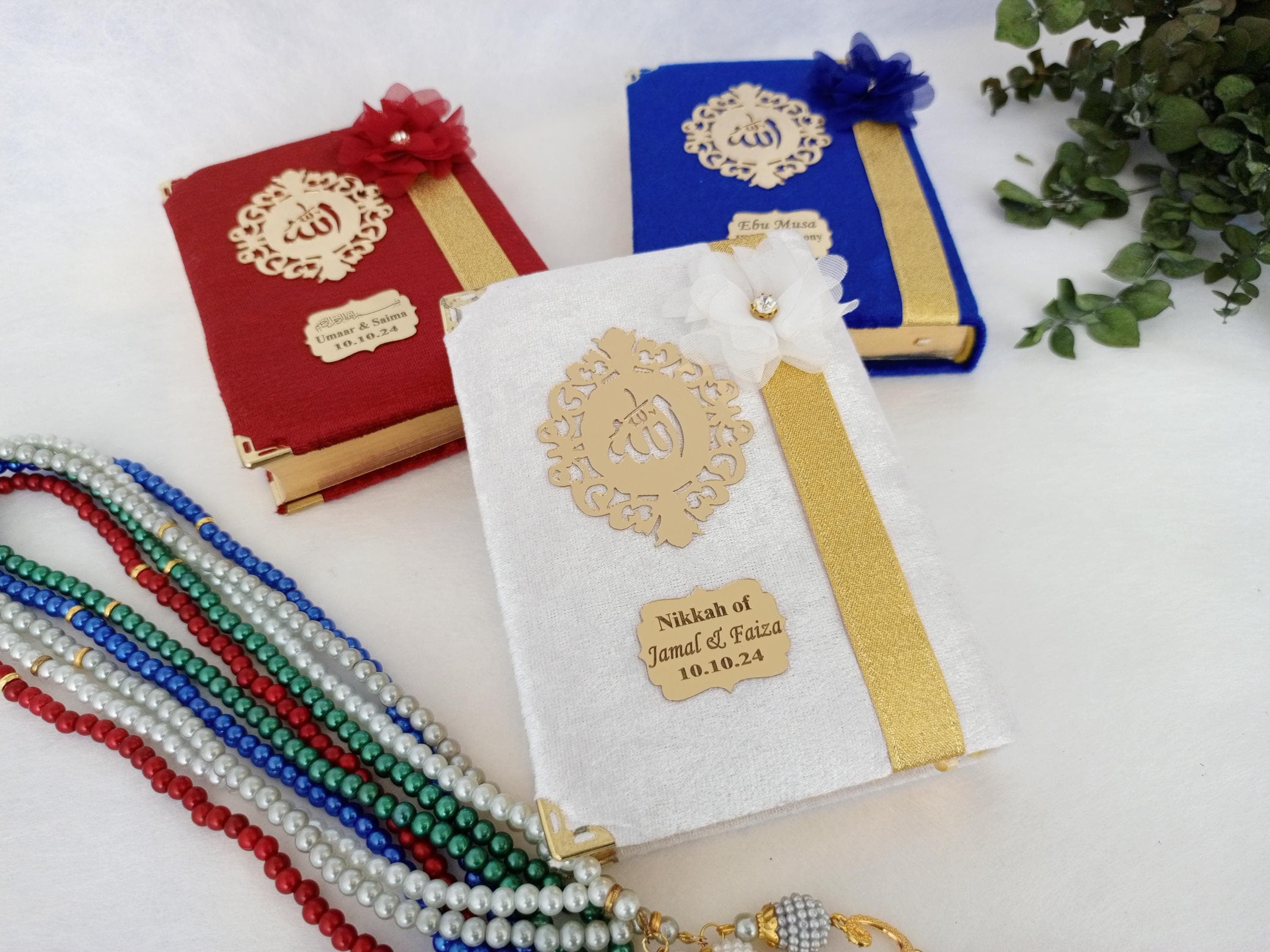 Personalized Velvet Quran Gift Set | Islamic Wedding Favors