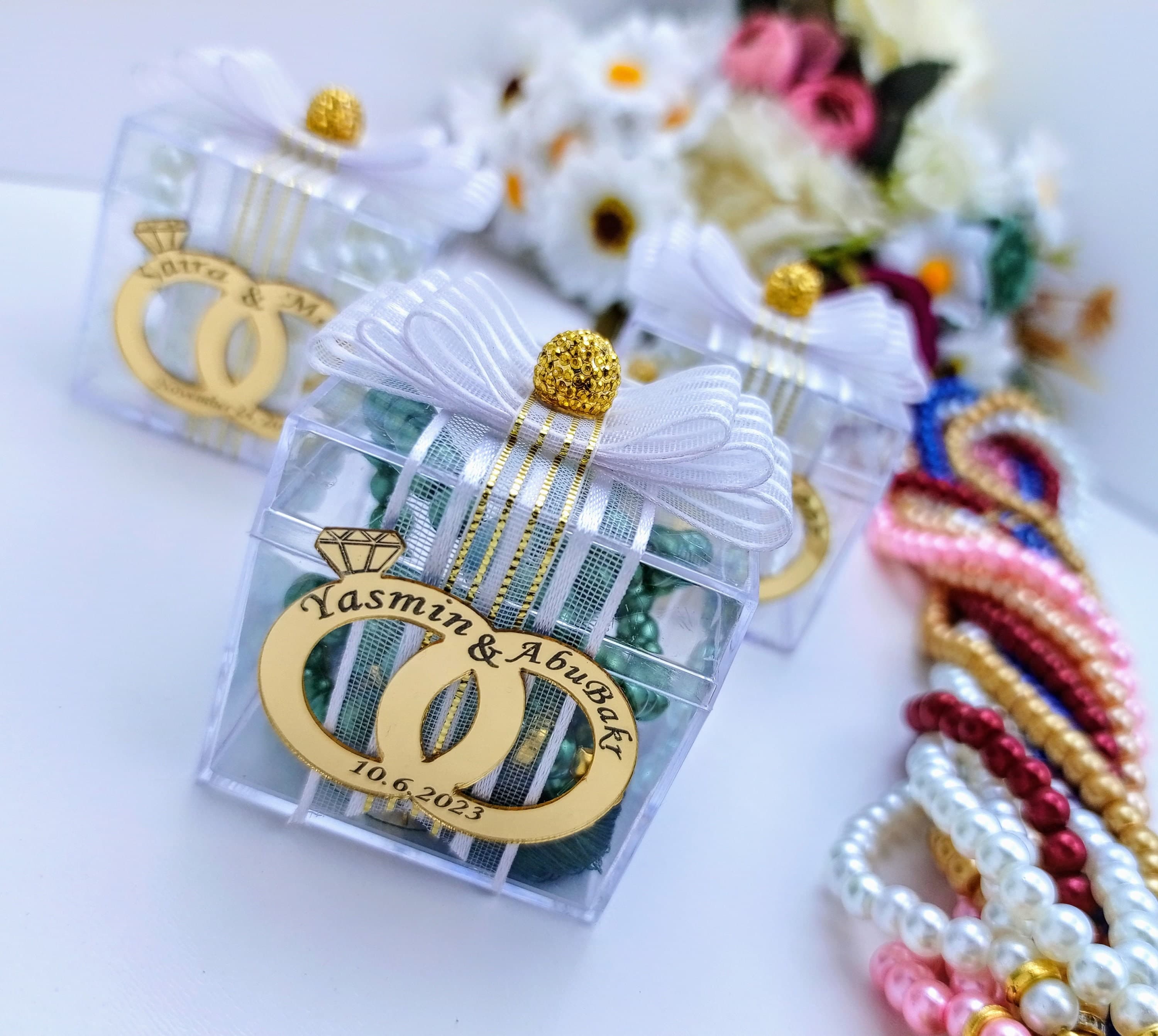 Personalized Pearl Tasbih Favors, 99 Prayer Beads, Eid Gift - image 5