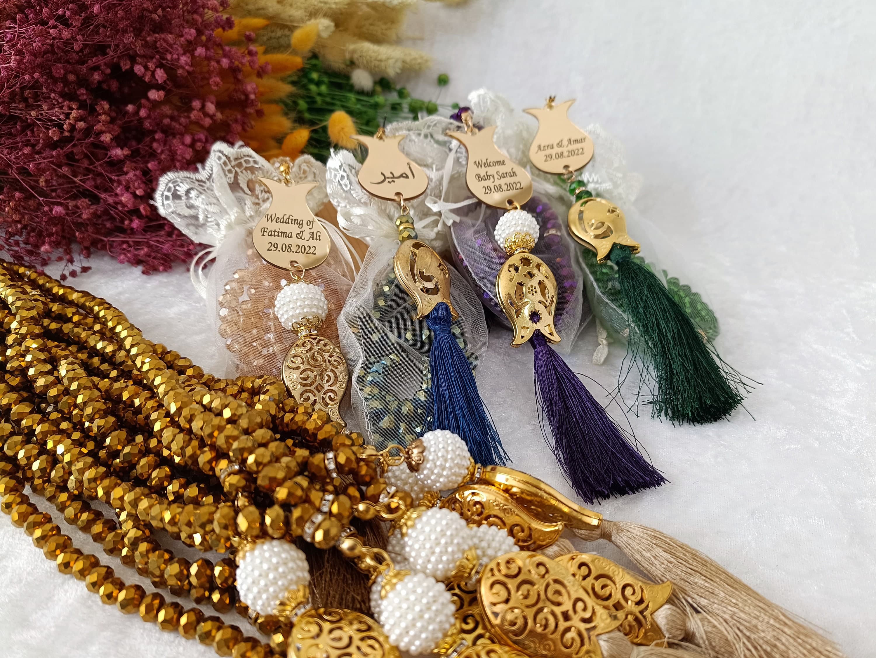 Personalized Crystal Tasbih, Muslim Prayer Beads, Eid Favors - image 3