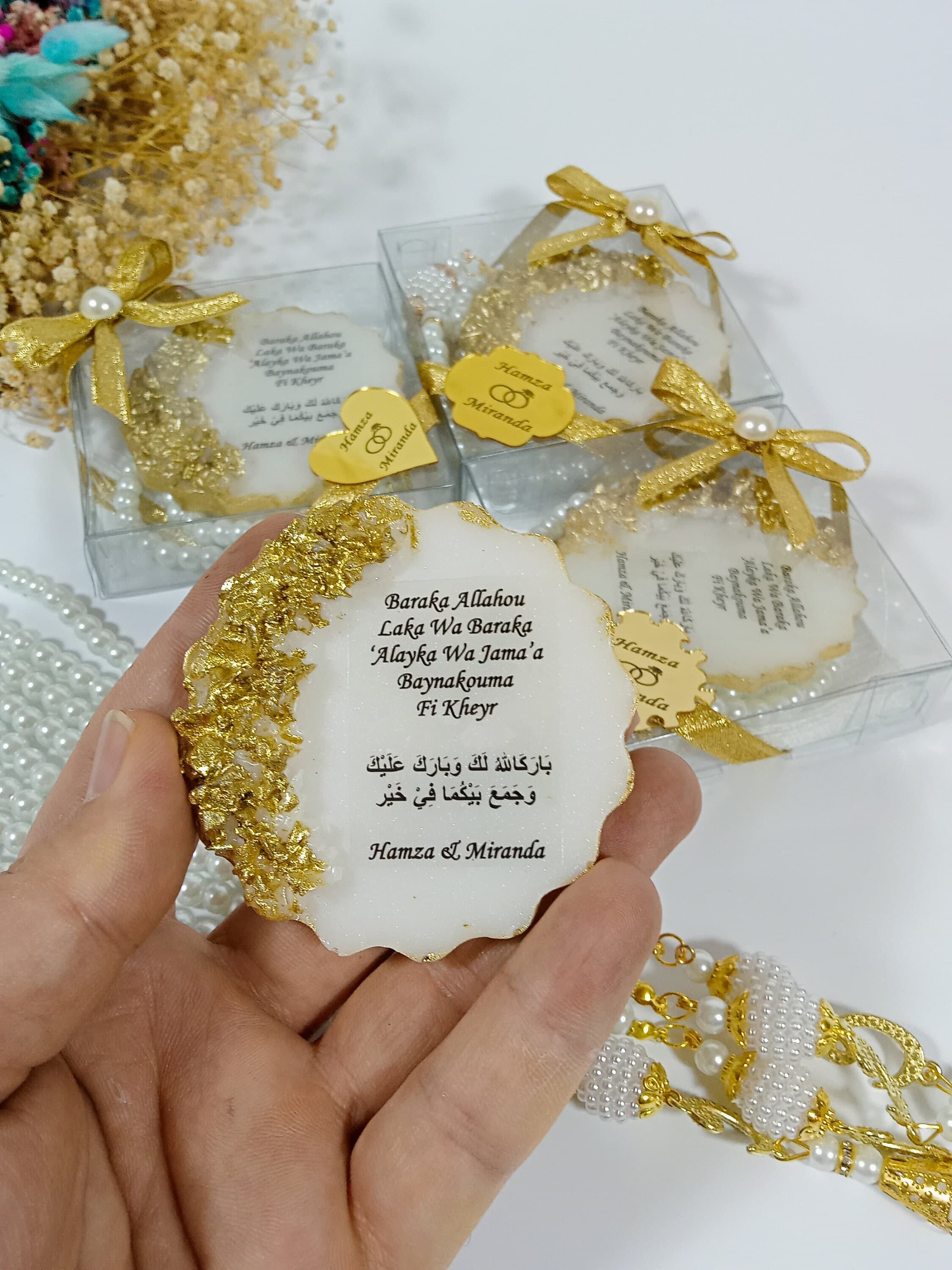 Epoxy Wedding Magnet Favors, Personalized Islamic Anniversary Gift