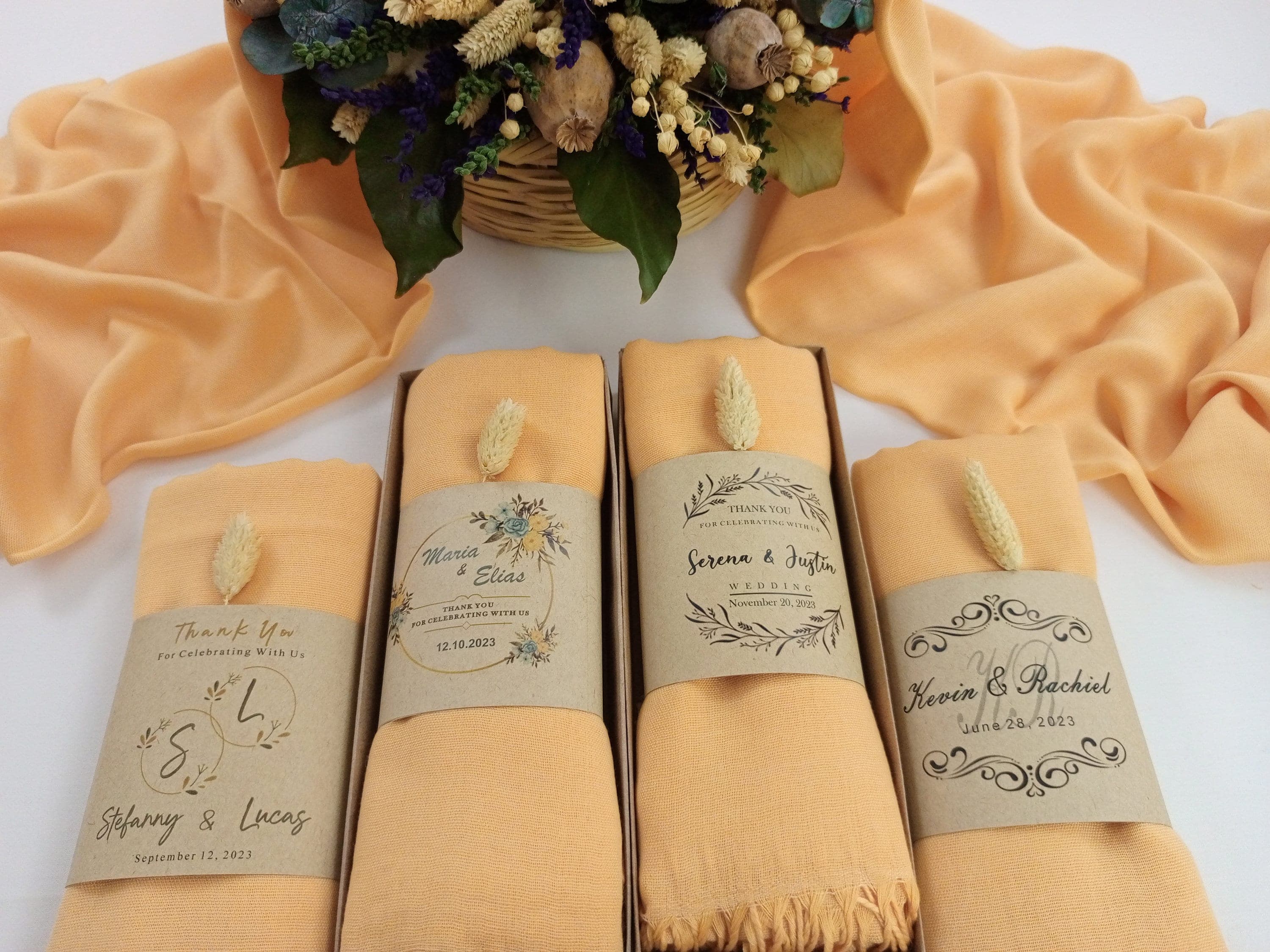 Pashmina Shawl Wedding Guest Favors, Bridesmaid Gift , Gift for her