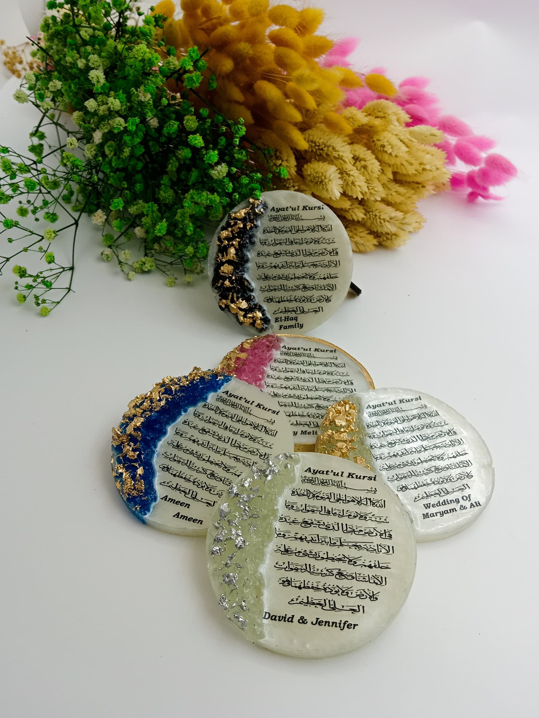 Epoxy Islamic Wedding Magnet Favors, Tulle Gift - image 5