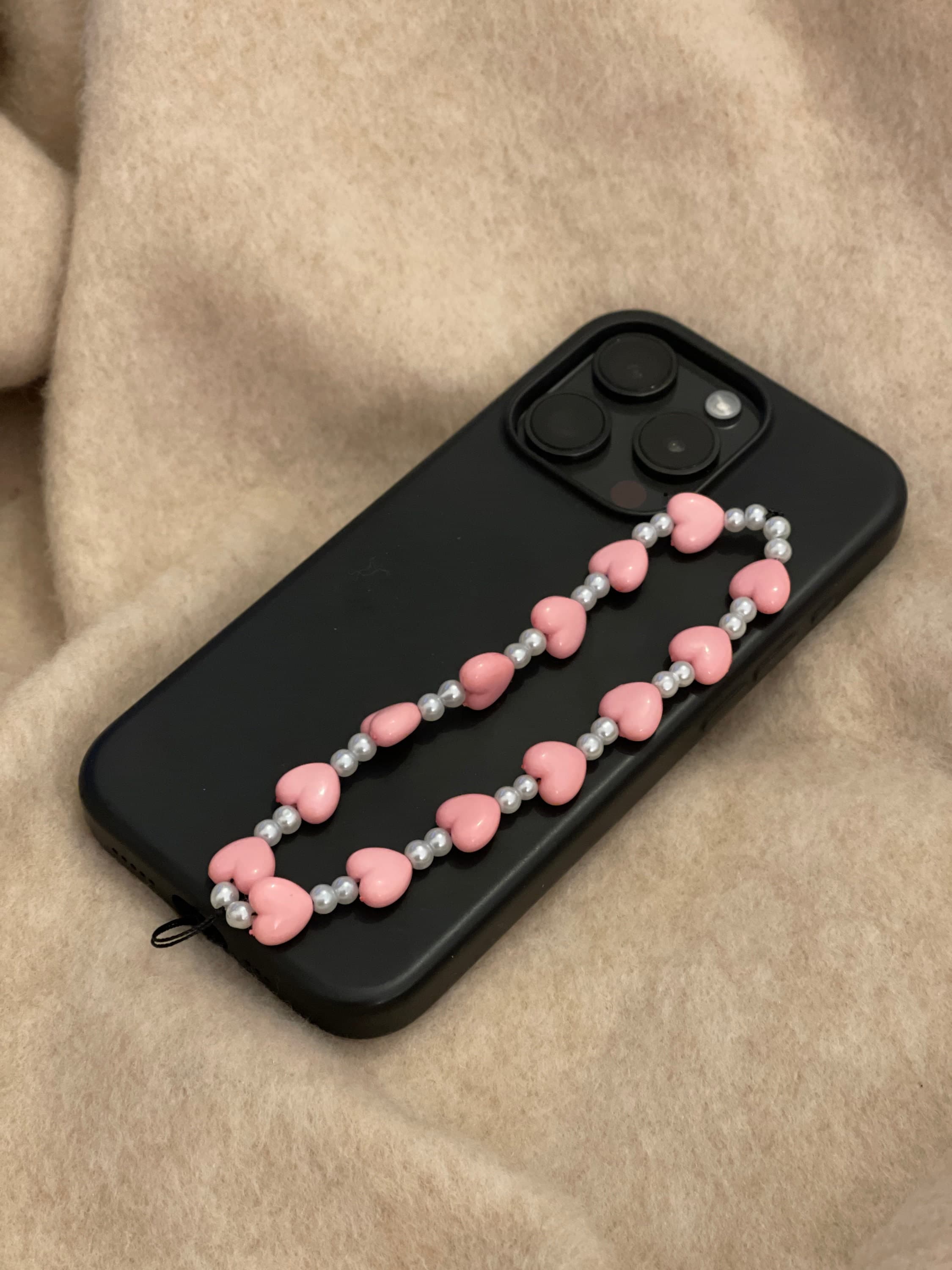 Pink Heart Beaded Phone Strap - image 4
